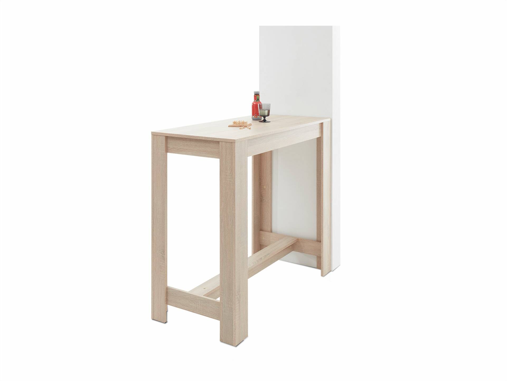 HEMLOCK Bartisch 120x58 cm, Material Dekorspanplatte,  Eiche sonomafarbig 