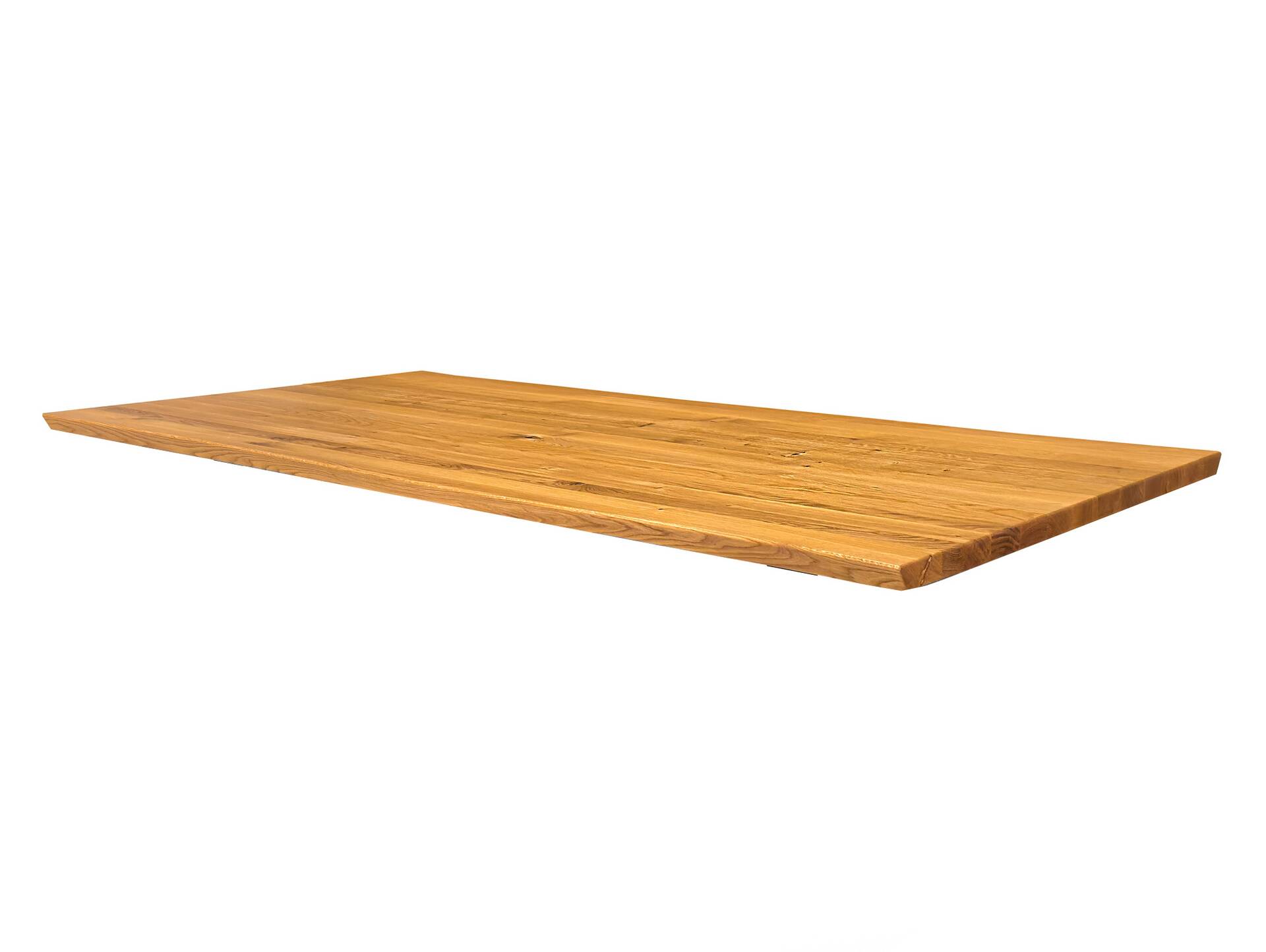 Tischplatte mit Baumkante, Wildeiche geölt, Material Massivholz 140 x 90 cm