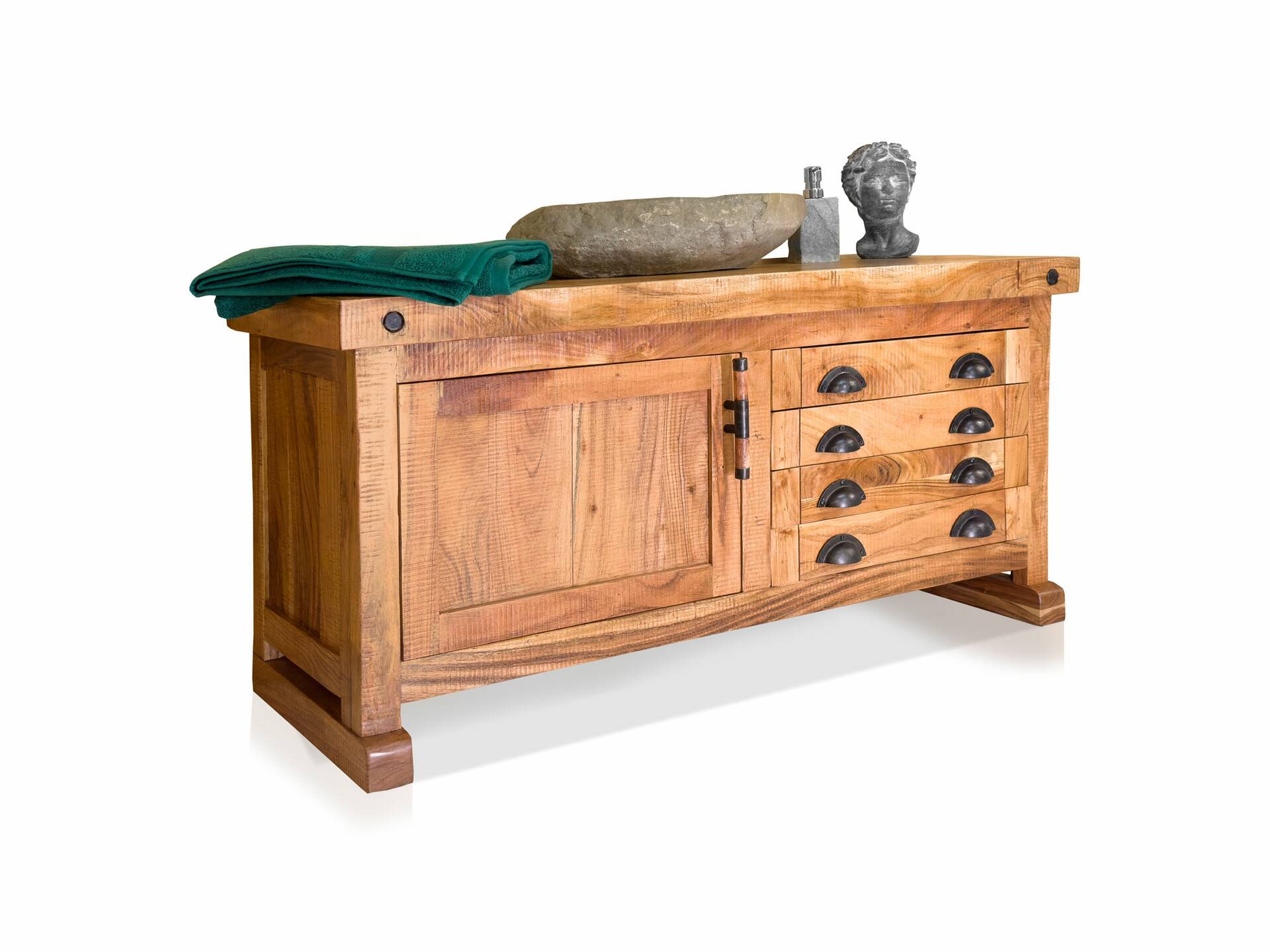 WINCHESTER Waschbeckenunterschrank II, Material Massivholz, Mango rustikal 
