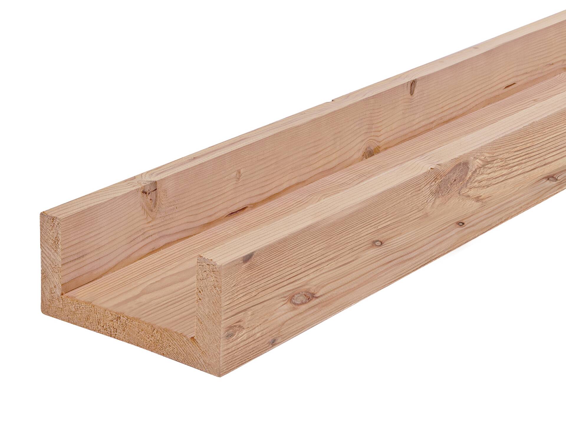 U-Balken / Zierbalken gebürstet, Lärche natur, Material Massivholz 120 x 80 mm | 1 Meter