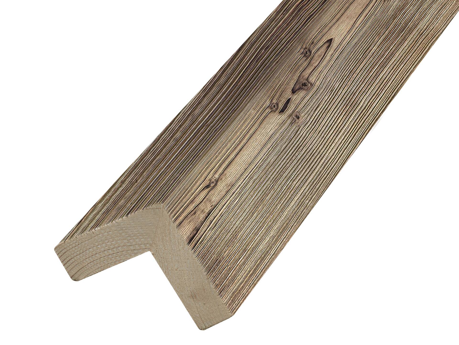 L-Abschlussleiste, THERMO-Fichte geflammt, gebürstet 70 x 70 mm | 2 Meter