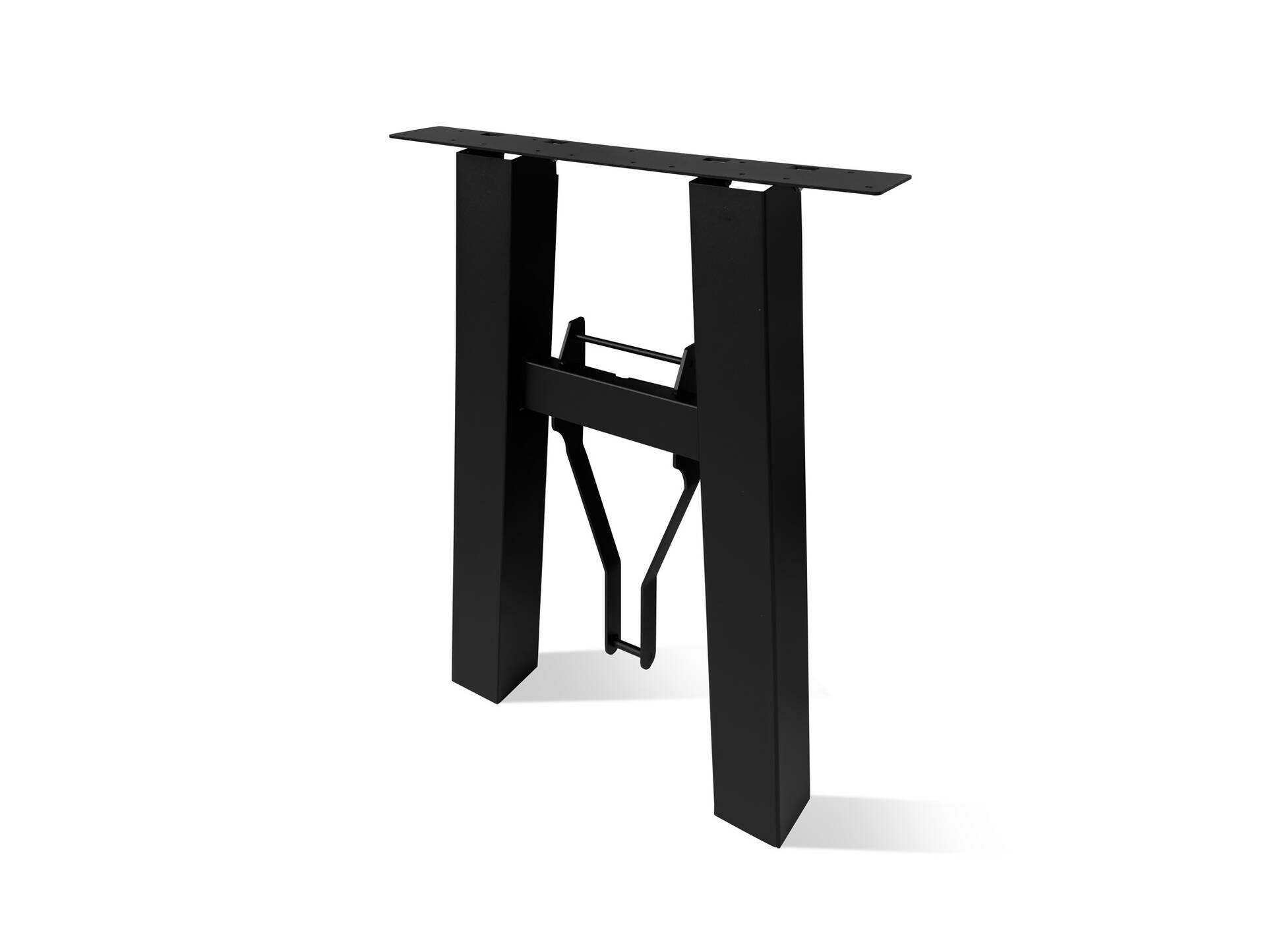 Klappbares Tischgestell/Biertischgestell für DIY Gartentisch, Material Metall, Schwarz matt lackiert 60 cm | nicht höhenverstellbar