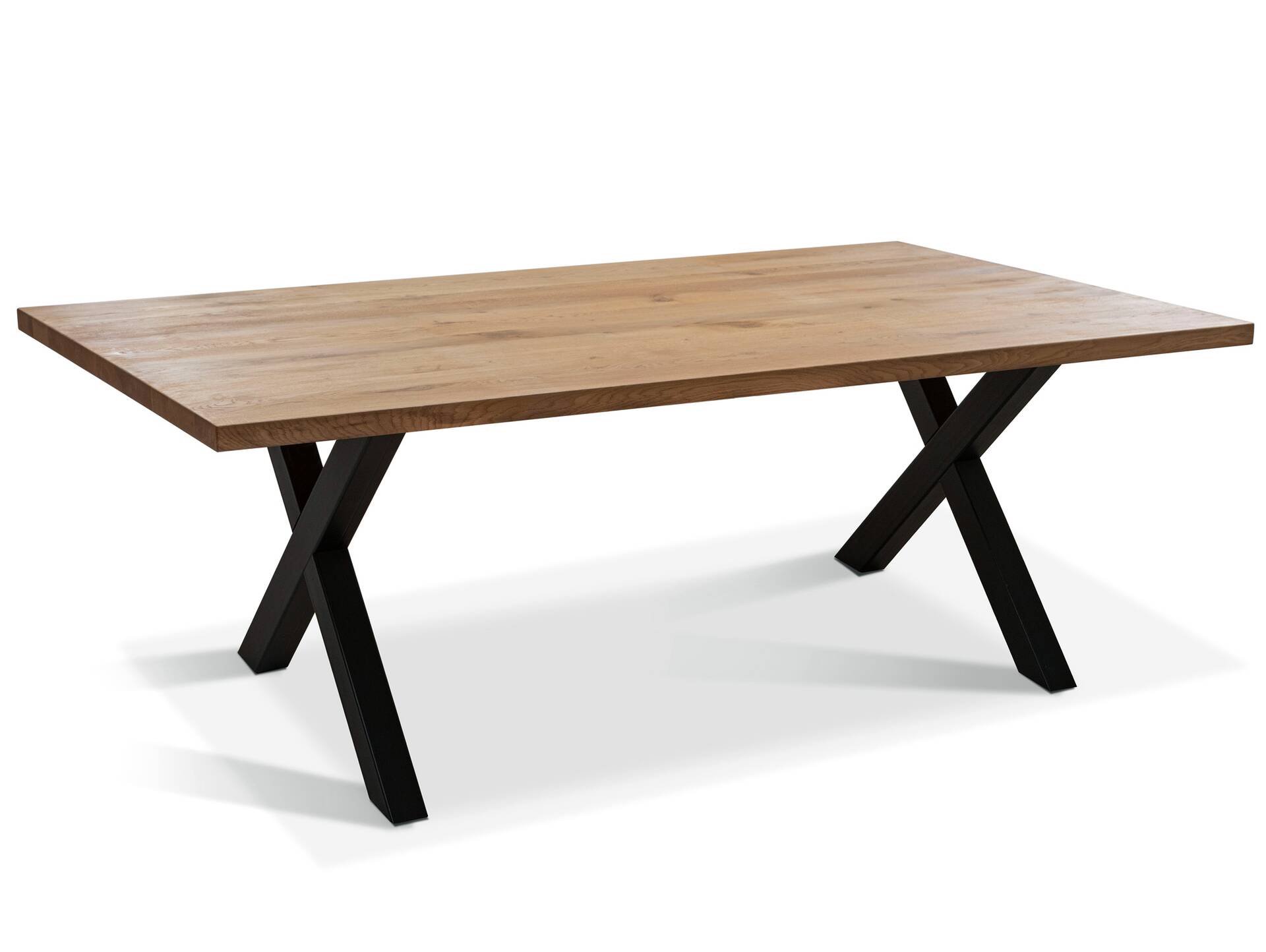 COLORADO Massivholztisch mit X-Beinen, Material Massivholz, Eiche 180 x 100 cm