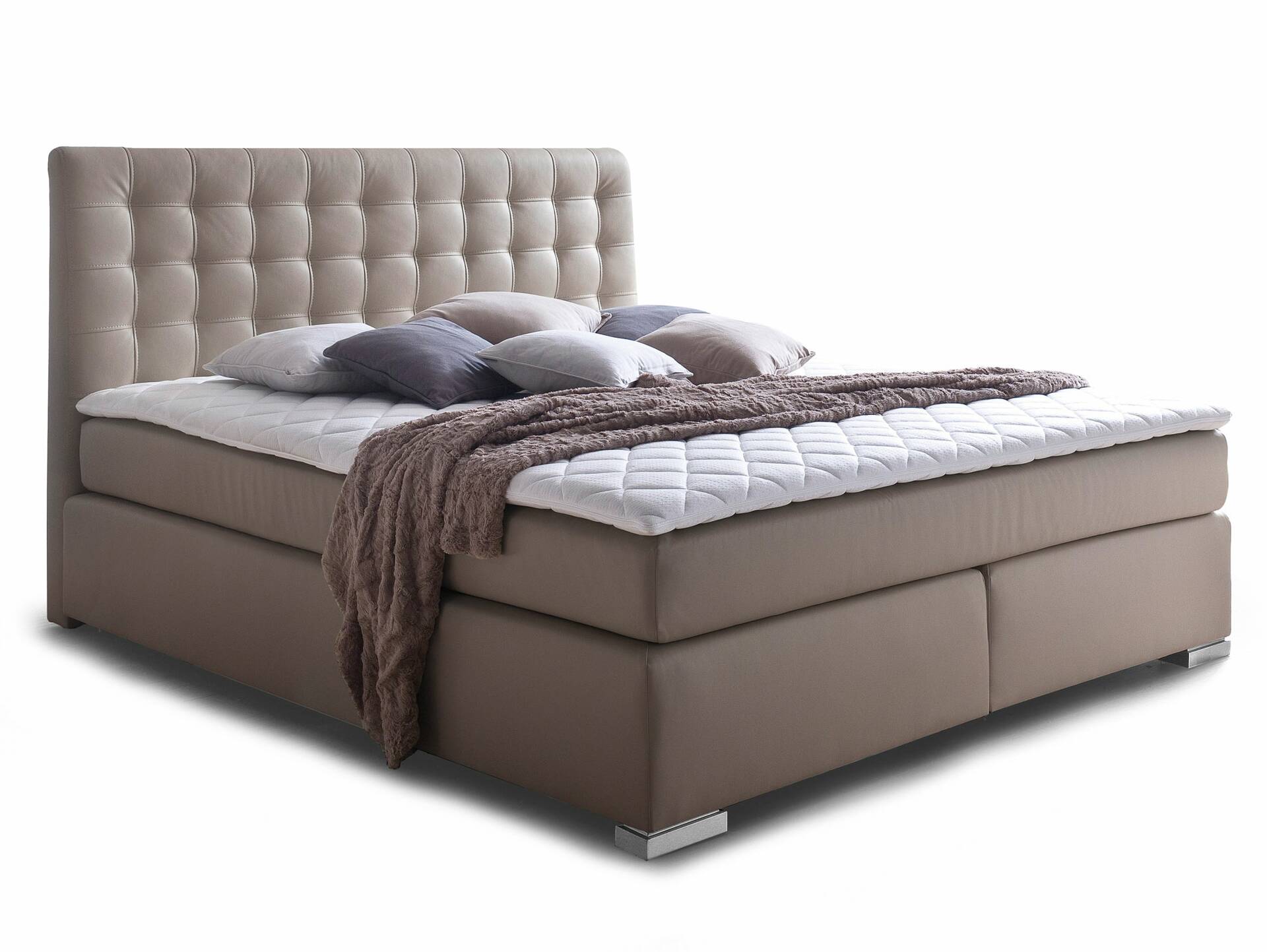 ISABELL PLUS Boxspringbett 180 x 200 cm | muddy | Härtegrad 2