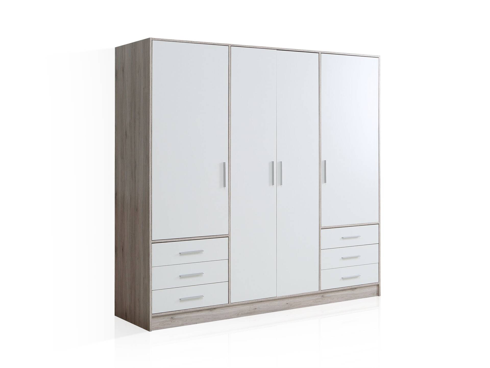 JAMI Kleiderschrank 4-trg. mit 6 Schubkästen, Material Dekorspanplatte 