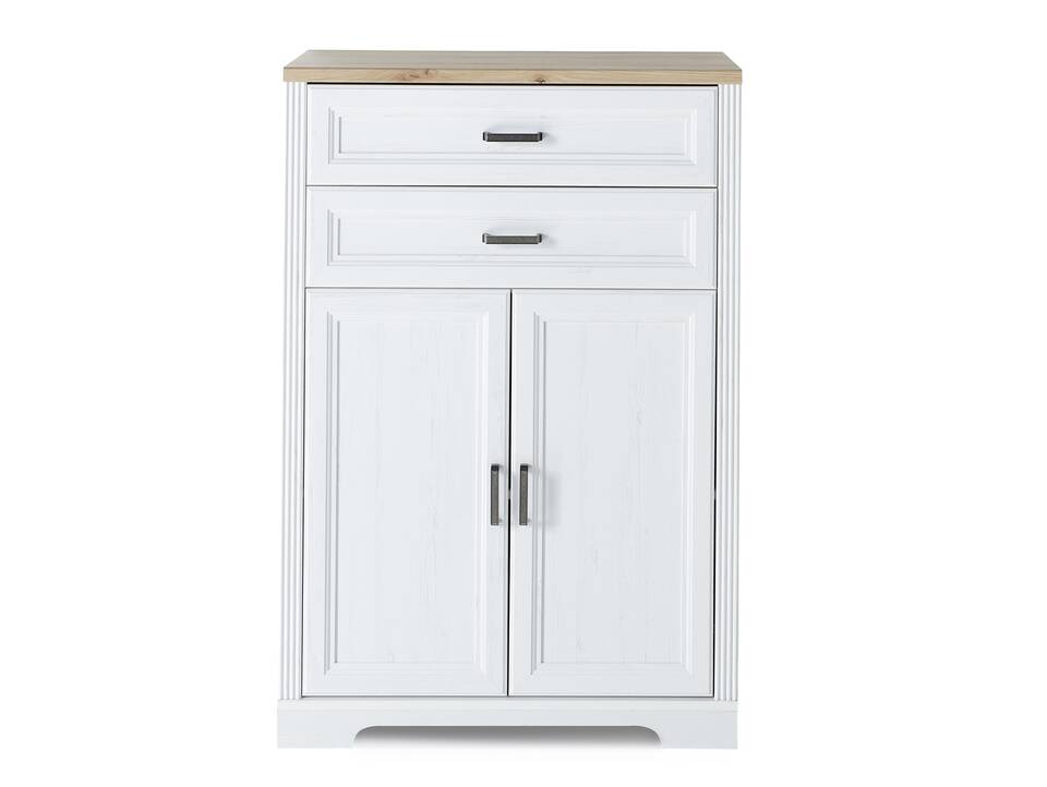 JADY Bürokommode, 2 Türen + 2 Schubkästen, Material MDF/Dekorspanplatte piniefarbig hell/eichefarbig