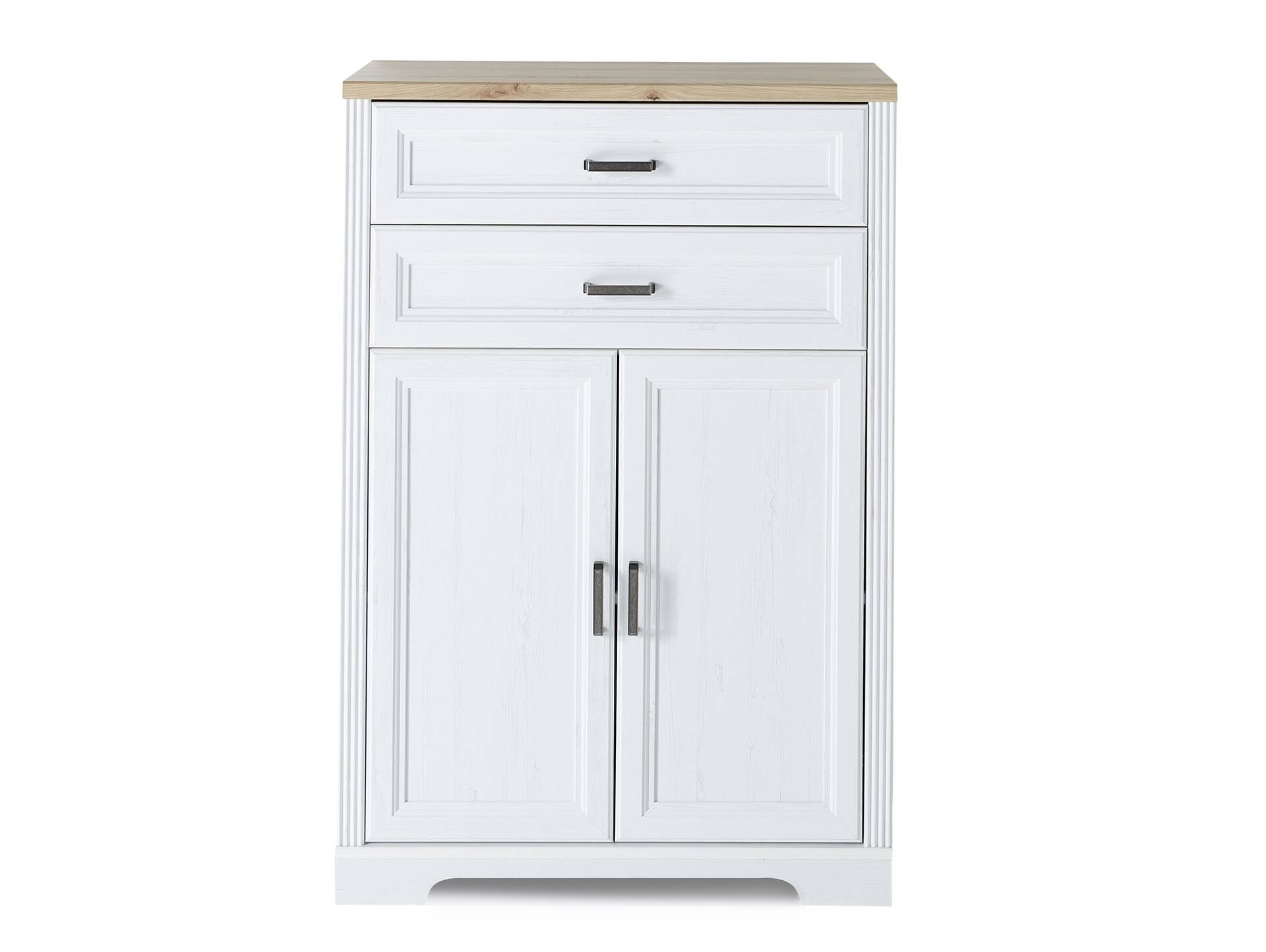 JADY Bürokommode, 2 Türen + 2 Schubkästen, Material MDF/Dekorspanplatte piniefarbig hell/eichefarbig