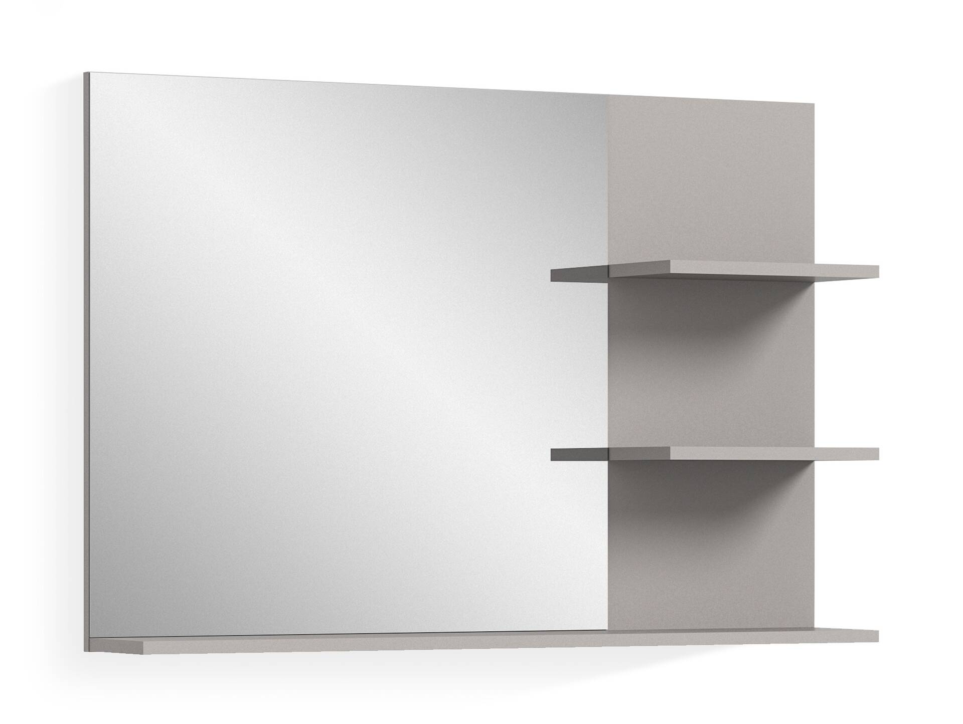 JOSSI Badspiegel mit Regal, Material Dekorspanplatte, Grau 