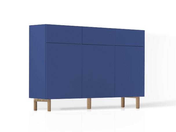 KALI Kommode 3 mit 3 Türen + 3 Schubkästen, Material MDF 