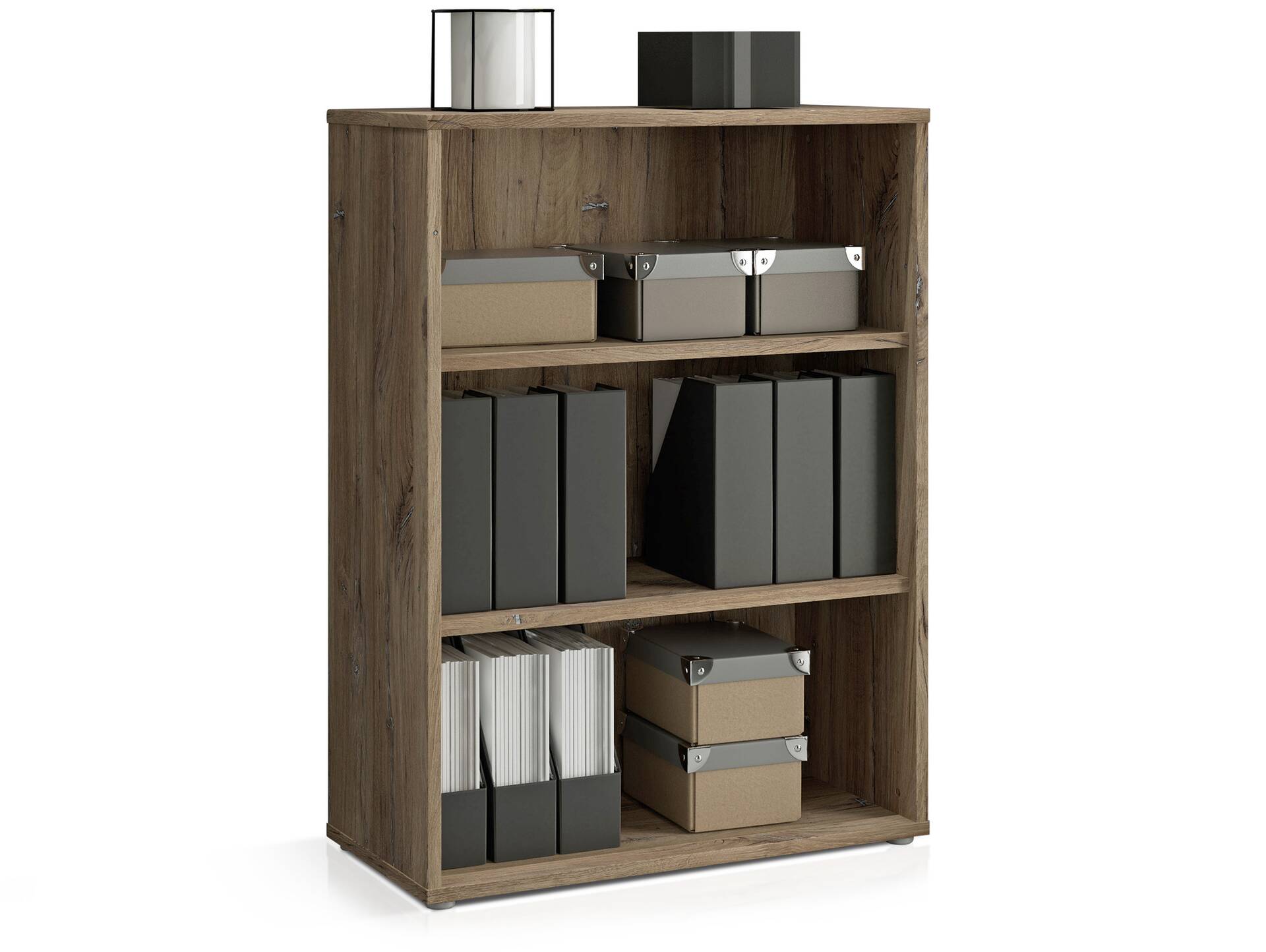 ICEY Büroregal klein, Material Dekorspanplatte, Flagstaff Eichefarbig 