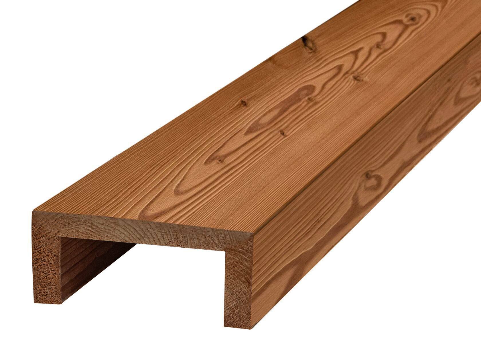 THERMO-U-Balken / Zierbalken gebürstet, THERMO-Lärche, Material Massivholz 120 x 80 mm | 1 Meter