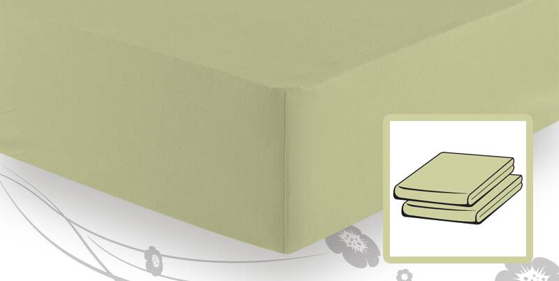 Schlafgut ELASTIC-JERSEY Spannbetttuch/Spannbettlaken 90x220 bis 100x220 lind