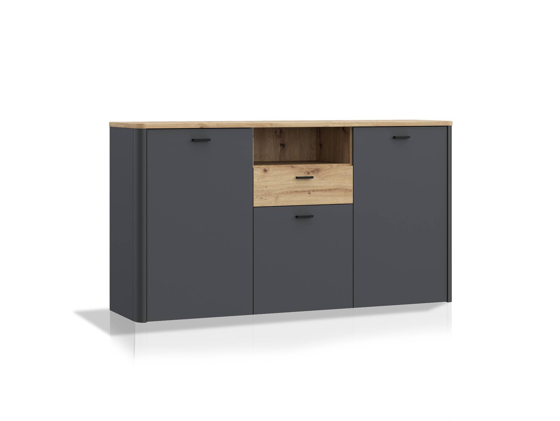 LORDANA Sideboard II, Material Spanplatte, Artisan Eiche Nachbildung/grau 