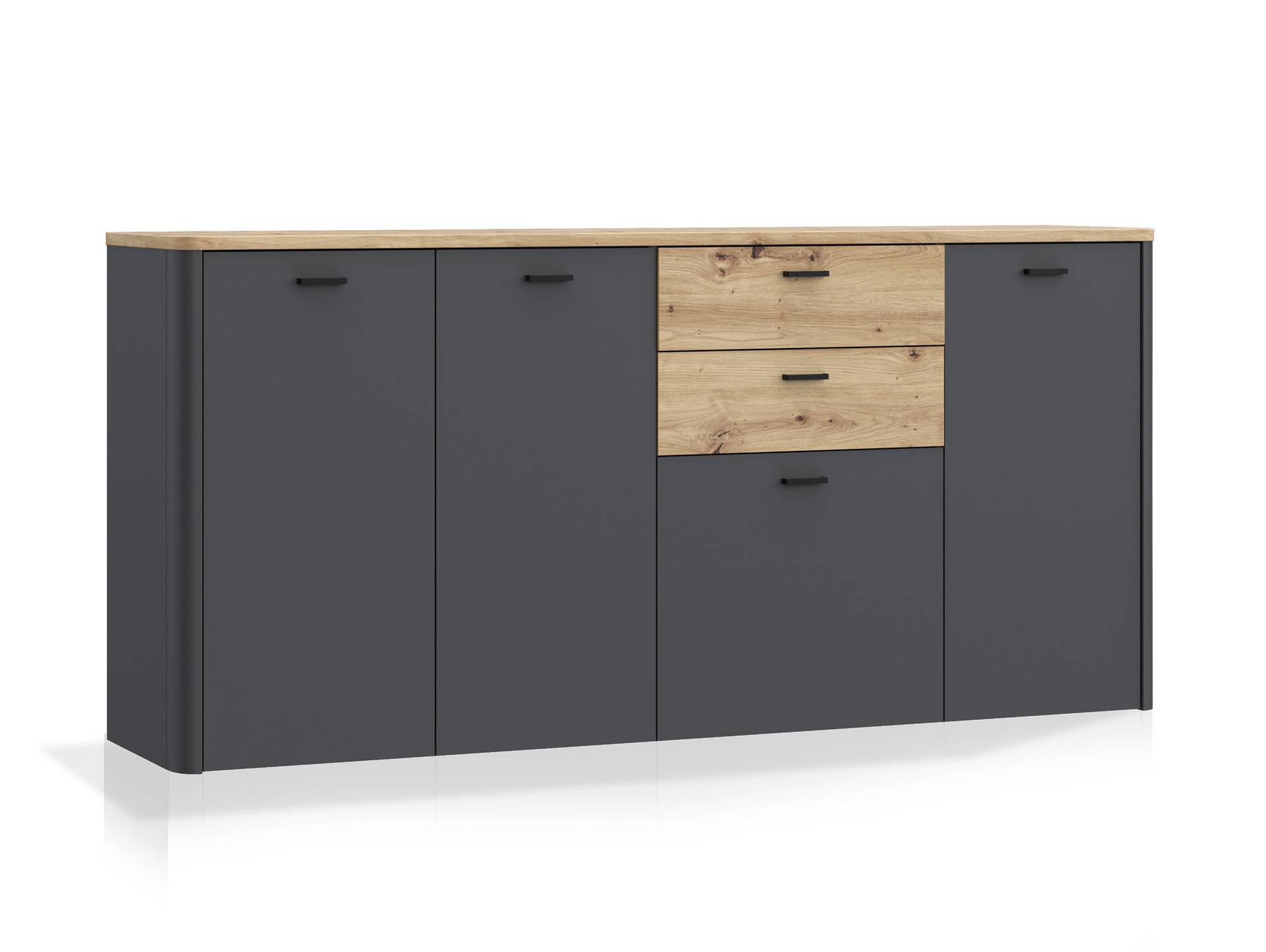 LORDANA Sideboard I, Material Spanplatte, Artisan Eiche Nachbildung/grau 