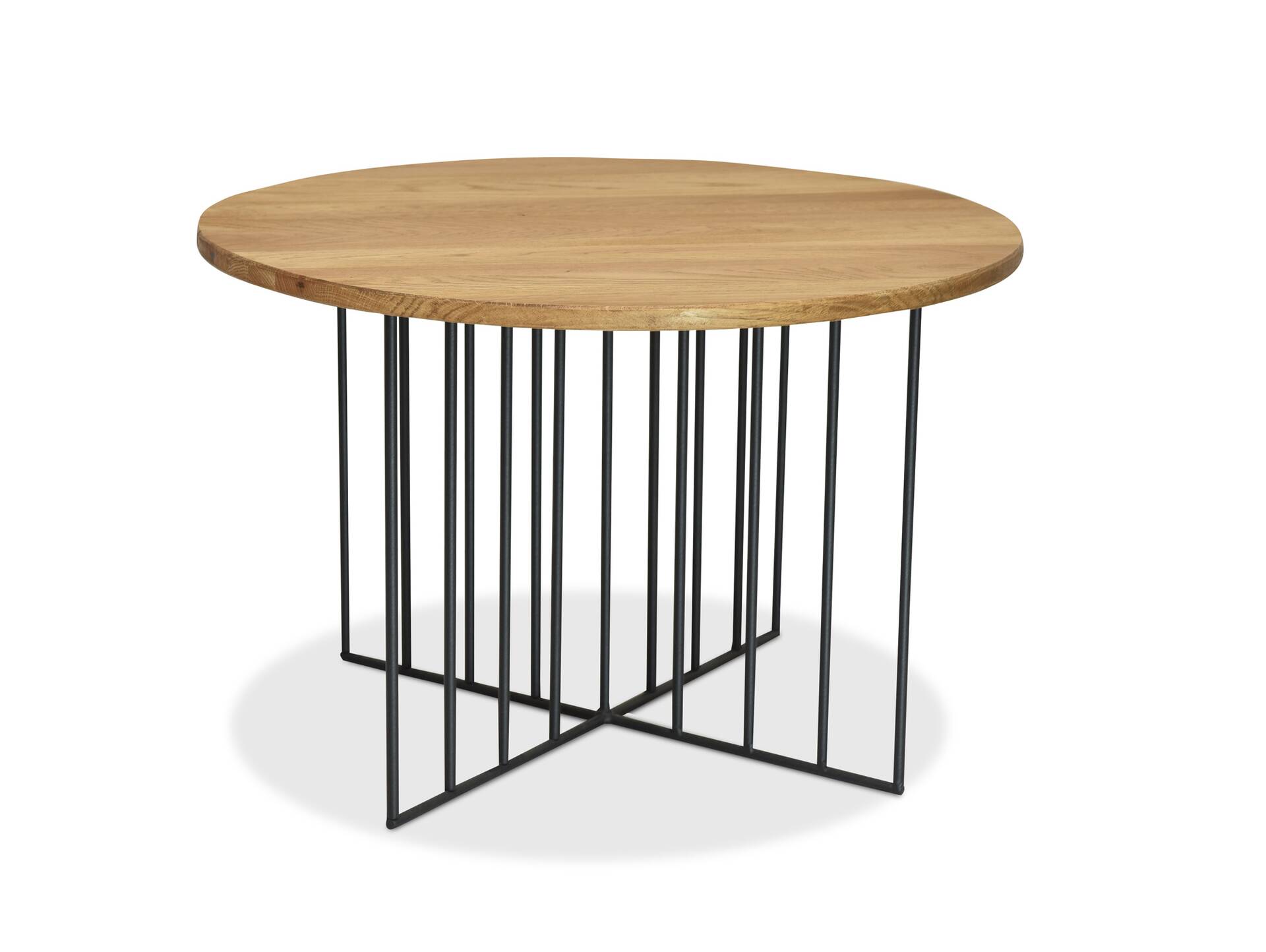 MALIA Couchtisch 75 cm, Material Massivholz/Metall, Eiche geölt 