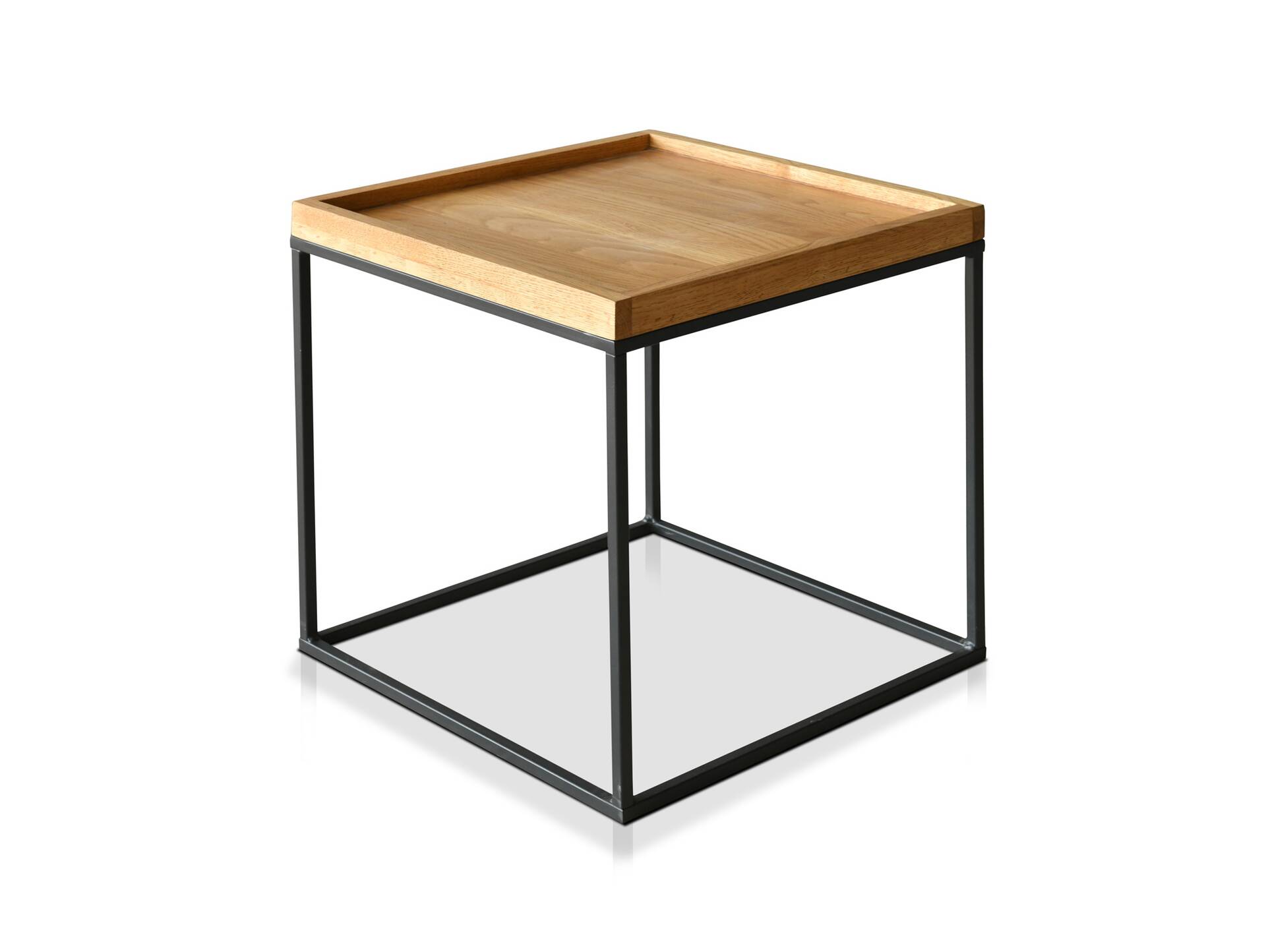 ALFIE Beistelltisch 40x40 cm, Material Massivholz/Metall, Eiche geölt 