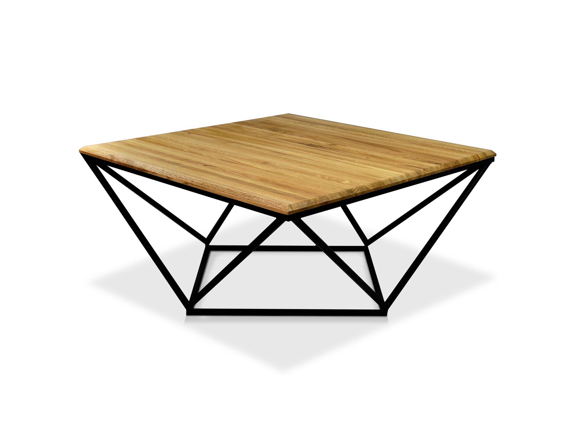 ELIAN Couchtisch 70x70 cm, Material Massivholz/Metall, Eiche geölt 