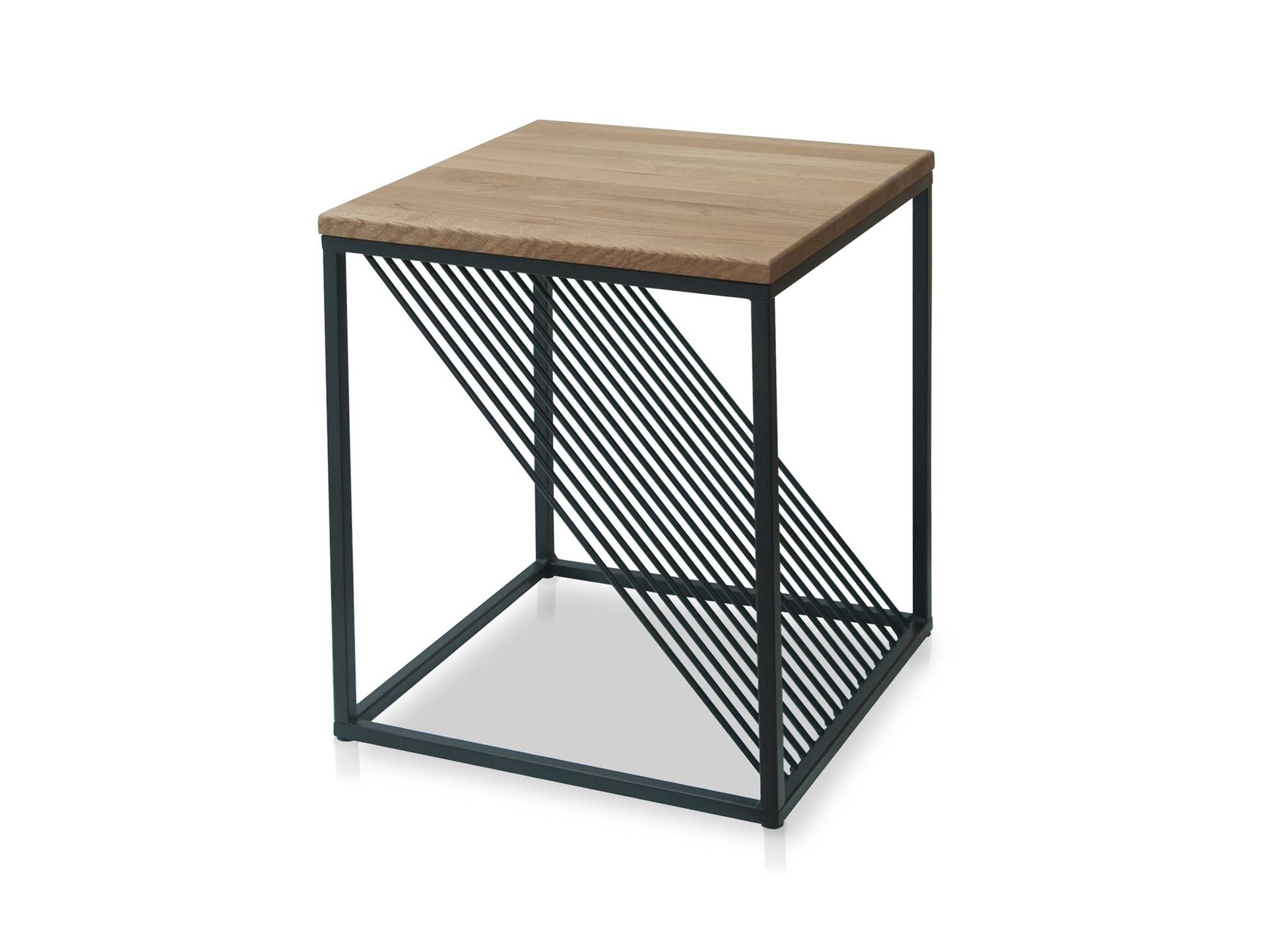 JORIS Beistelltisch 40x40x50 cm, Material Massivholz/Metall,  Eiche geölt 