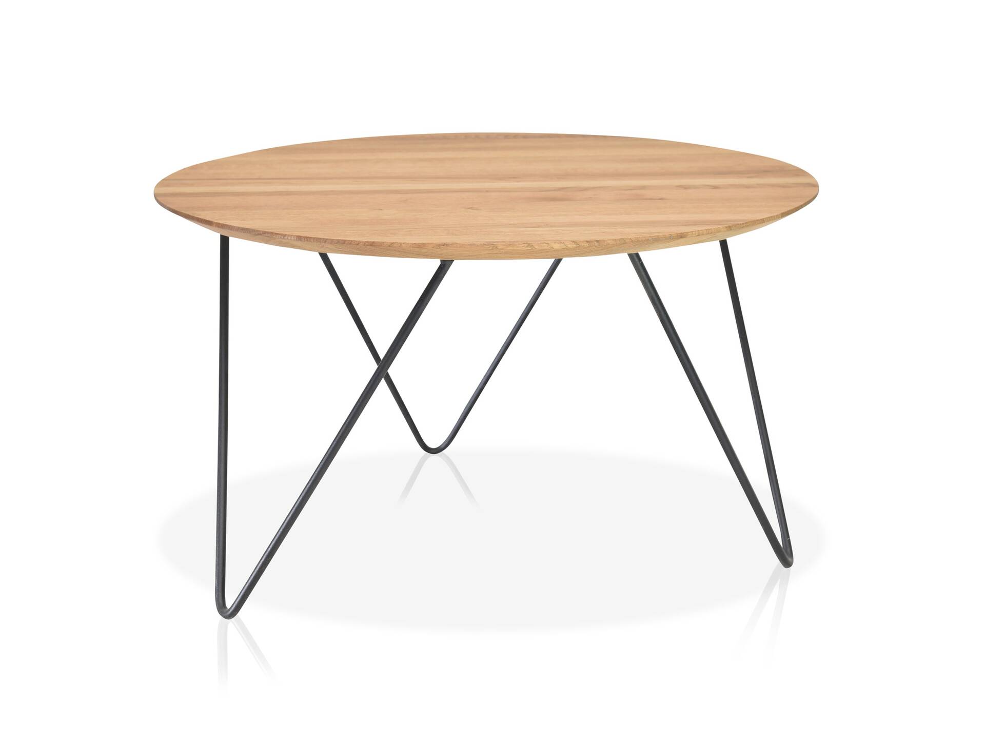 EMIR Couchtisch 60 cm, Material Massivholz/Metall, Eiche geölt 