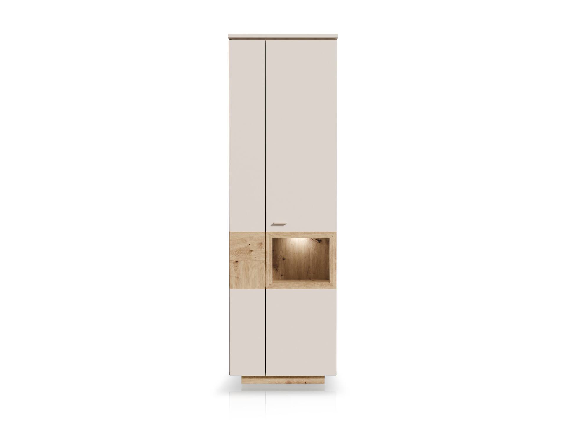 LEANDRO Vitrine, Material Spanplatte, Dekor Sand/Artisan Eichefarbig 