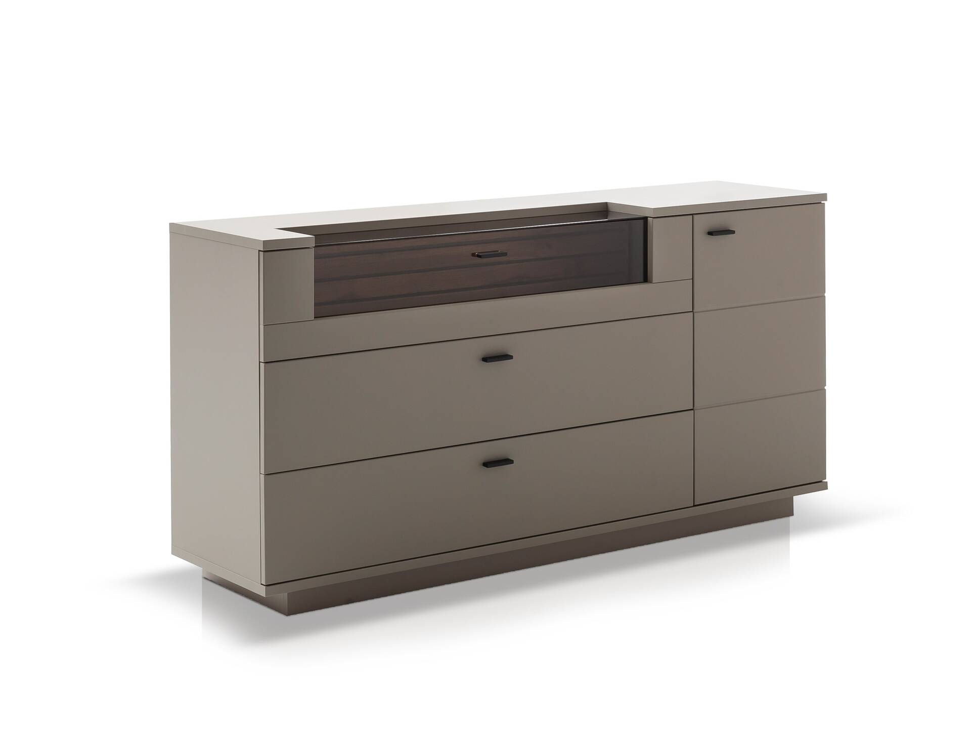 LUZERN Sideboard, Material Dekorspanplatte, basaltfarbig/eichefarbig 