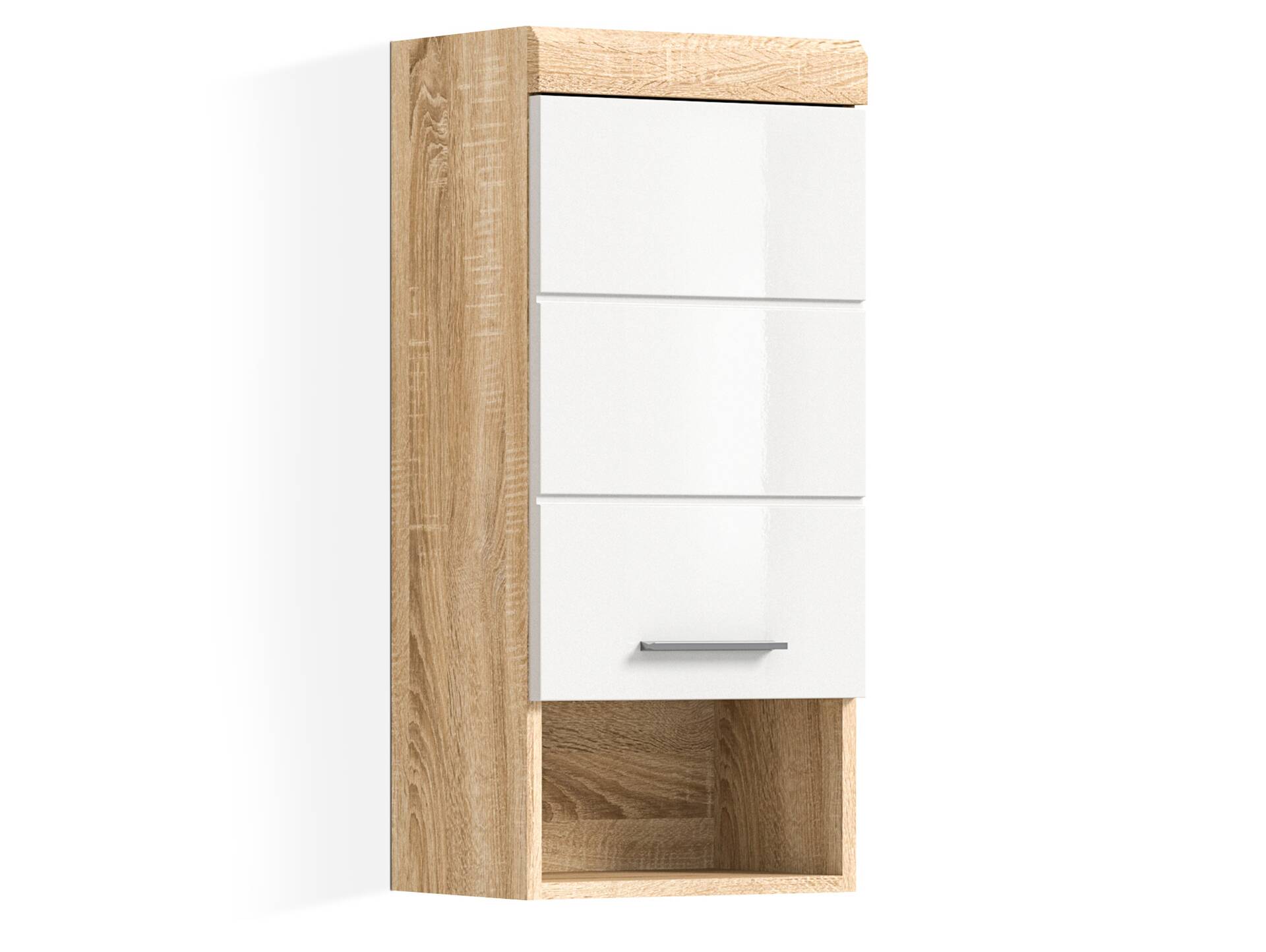 LUCERA Hängeschrank fürs Badezimmer, Material Dekorspanplatte, Weiss/Eiche Sonoma Nachbildung 