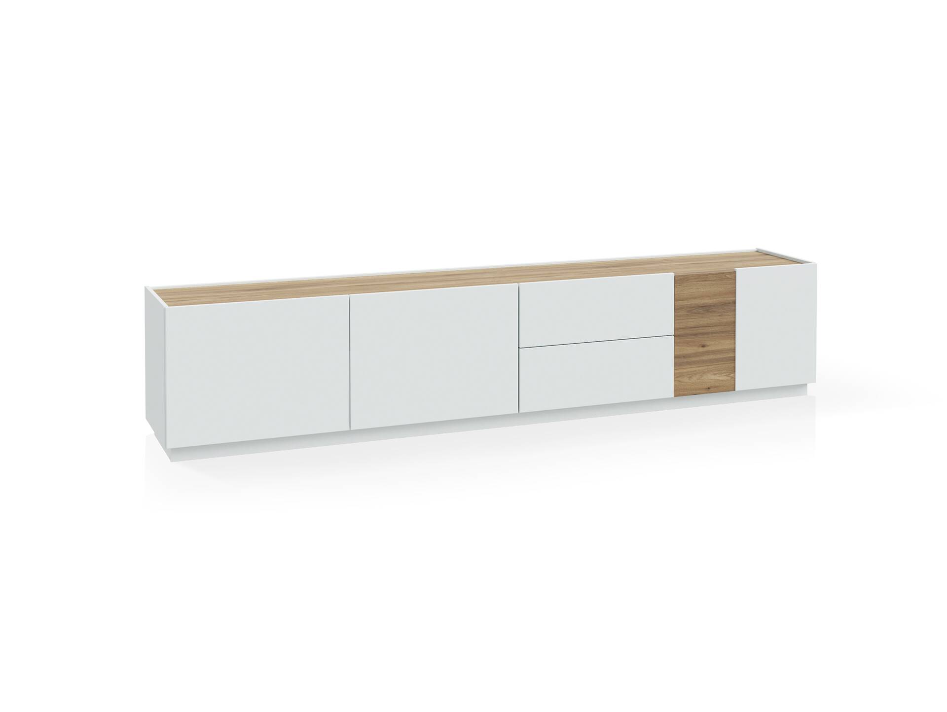 LENNOX TV-Board I, Material Dekorspanplatte, lichtgrau/Valencia Oak Dekor 