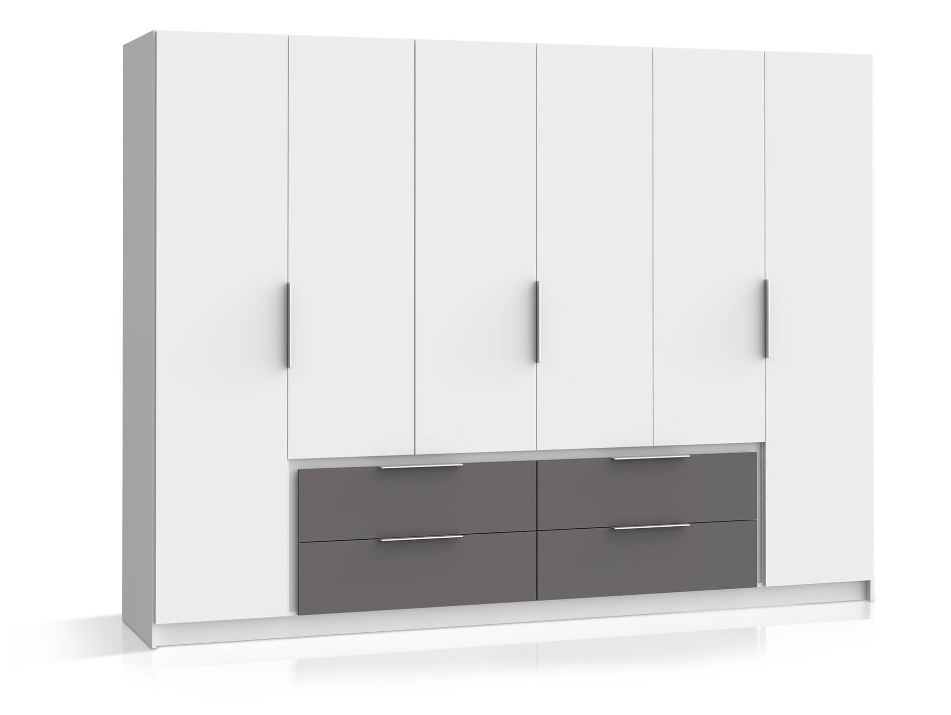 LURANO Drehtürenschrank, Material Dekorspanplatte weiss/grau