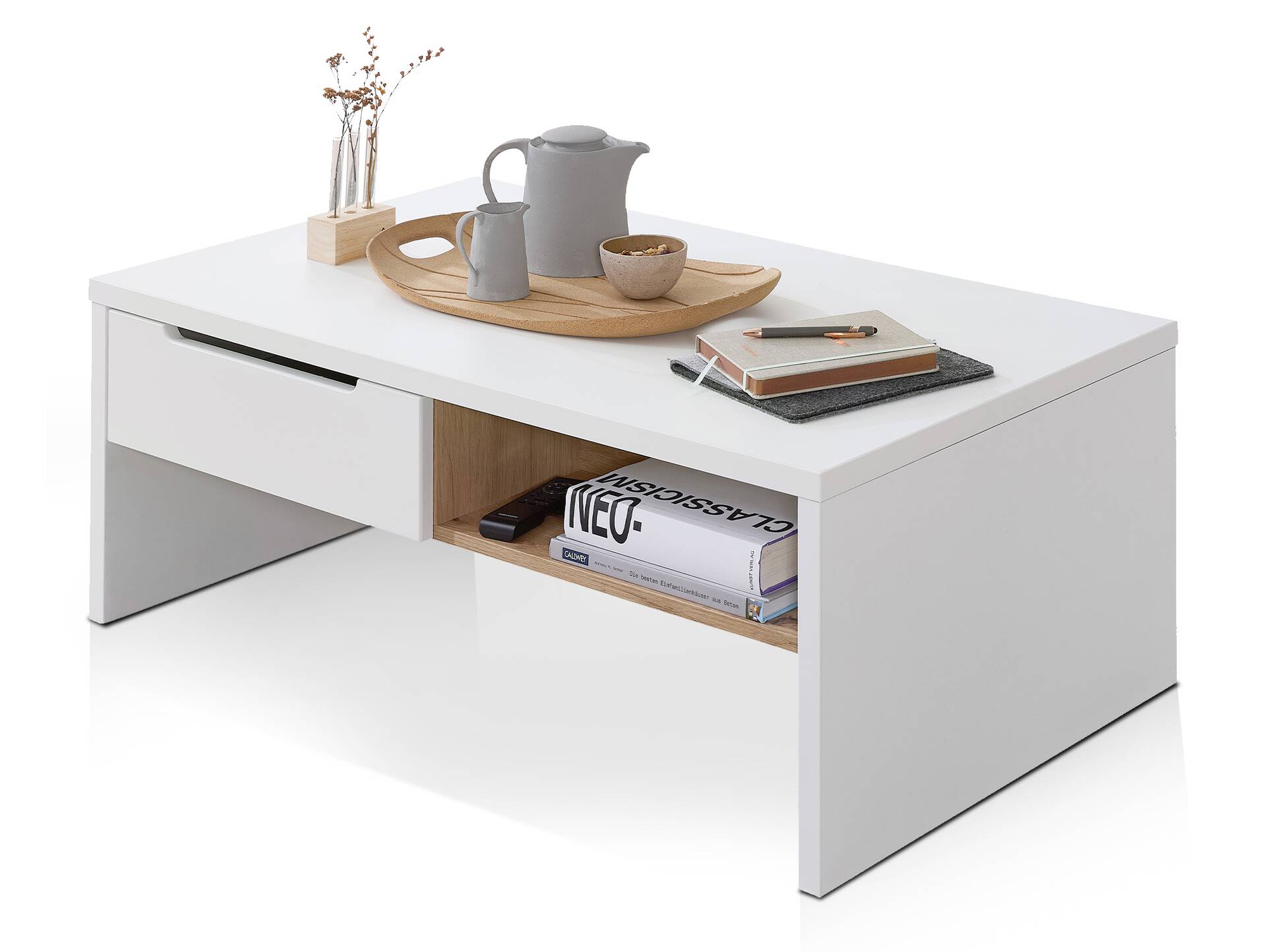 MAILAND Couchtisch, Material Dekorspanplatte Weiss