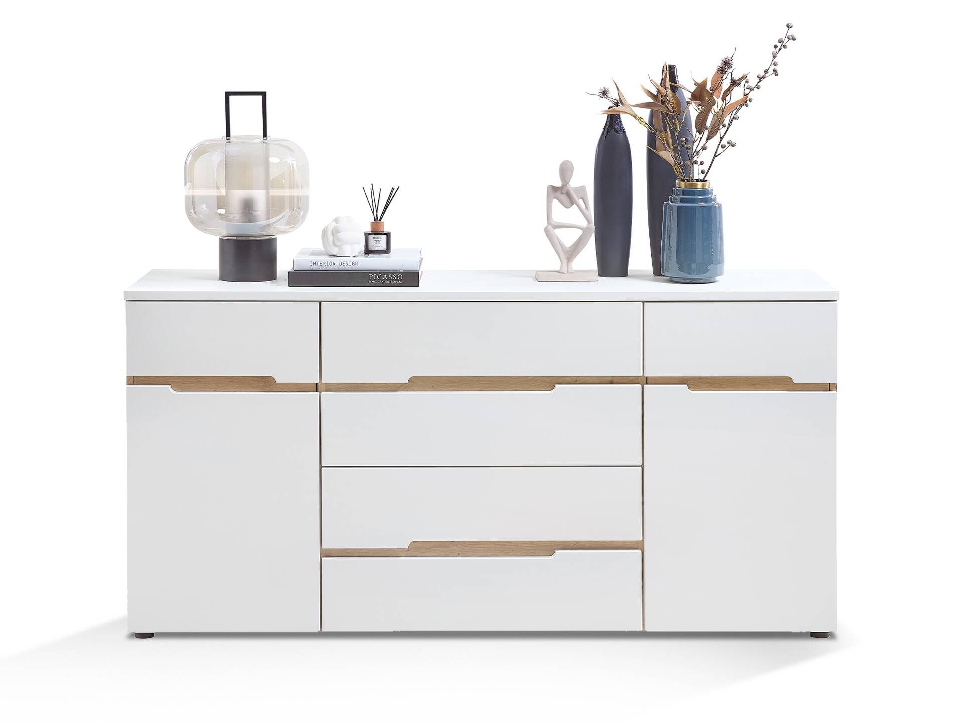 MAILAND Sideboard, Material Dekorspanplatte Weiss