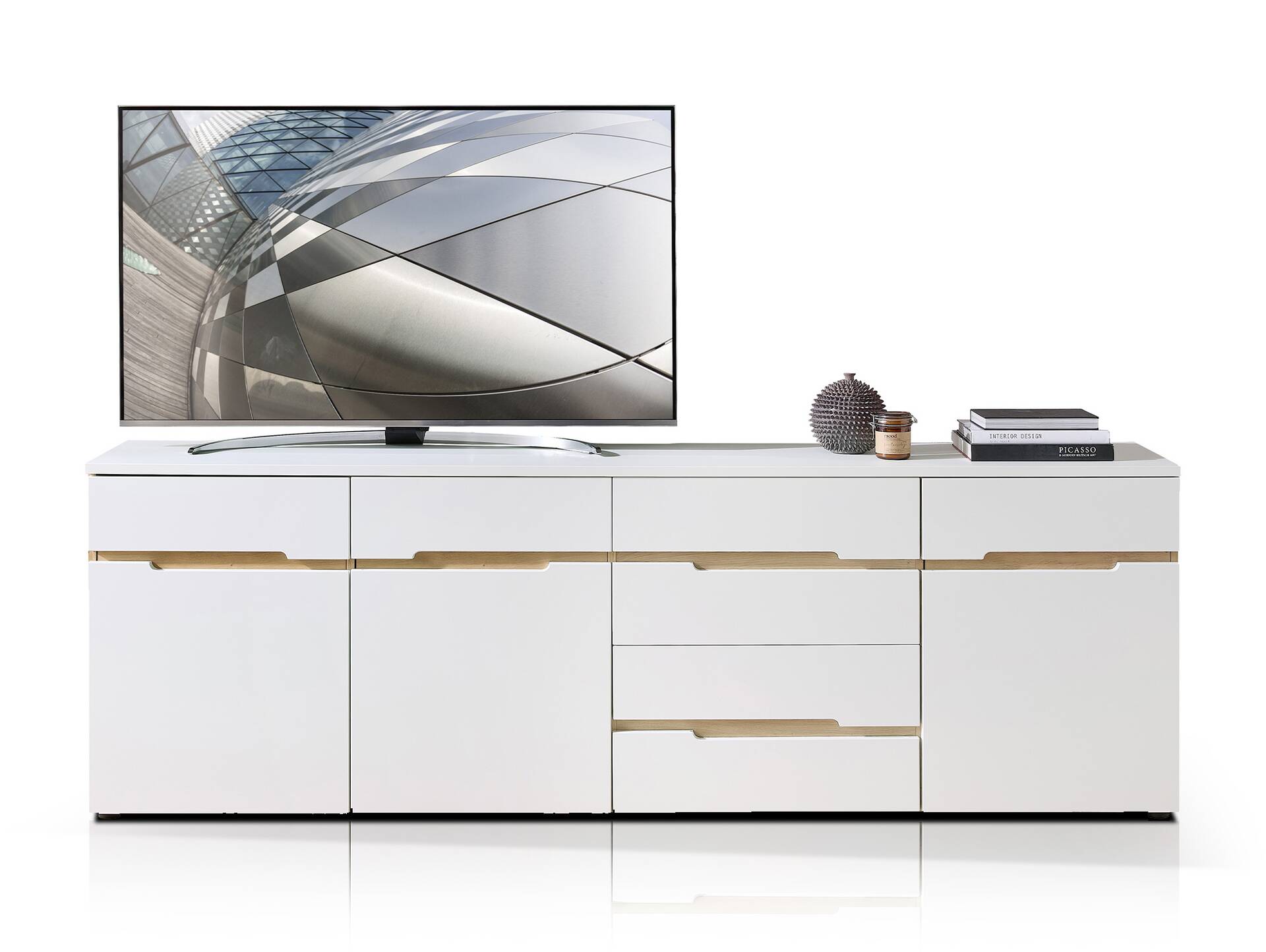 MAILAND TV-Sideboard, Material Dekorspanplatte Weiss