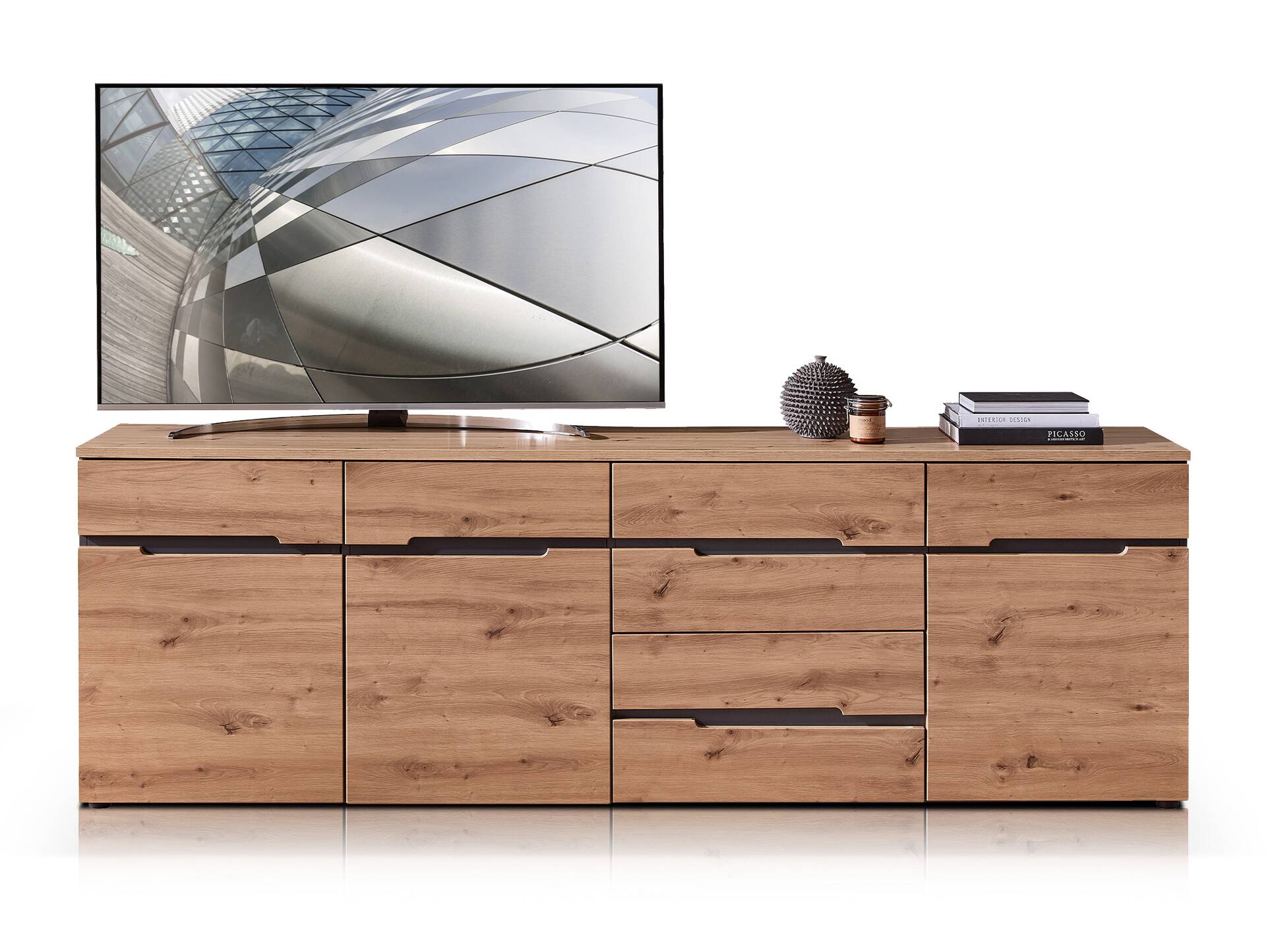 MAILAND TV-Sideboard, Material Dekorspanplatte Artisan eichefarbig / Graphit