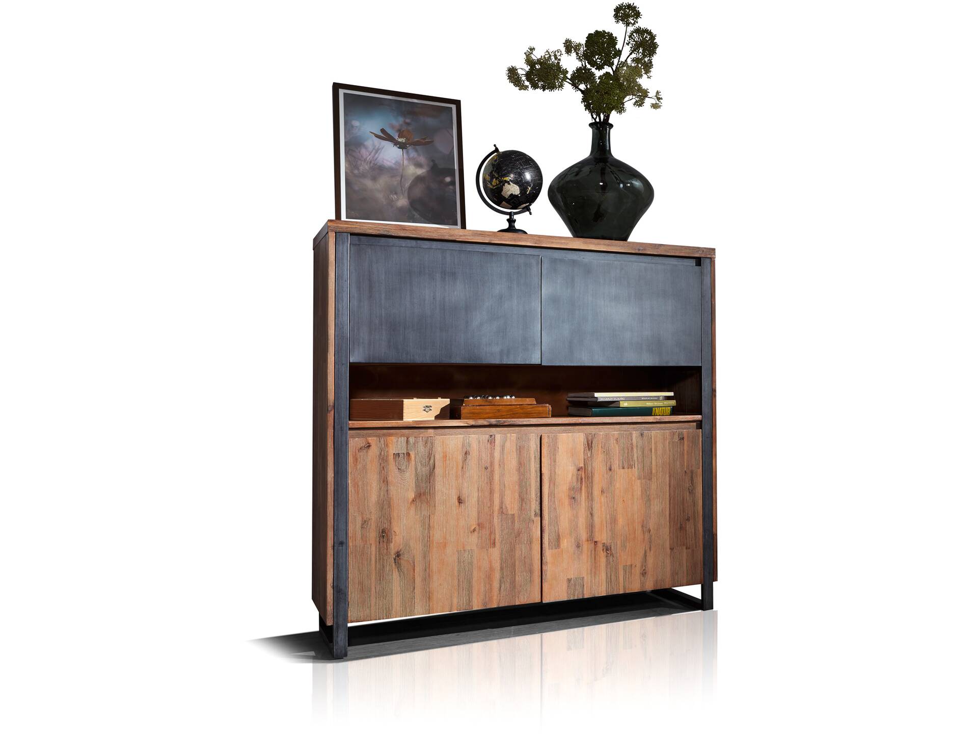 MALAGA Highboard II, Material Massivholz, Akazie gebürstet 