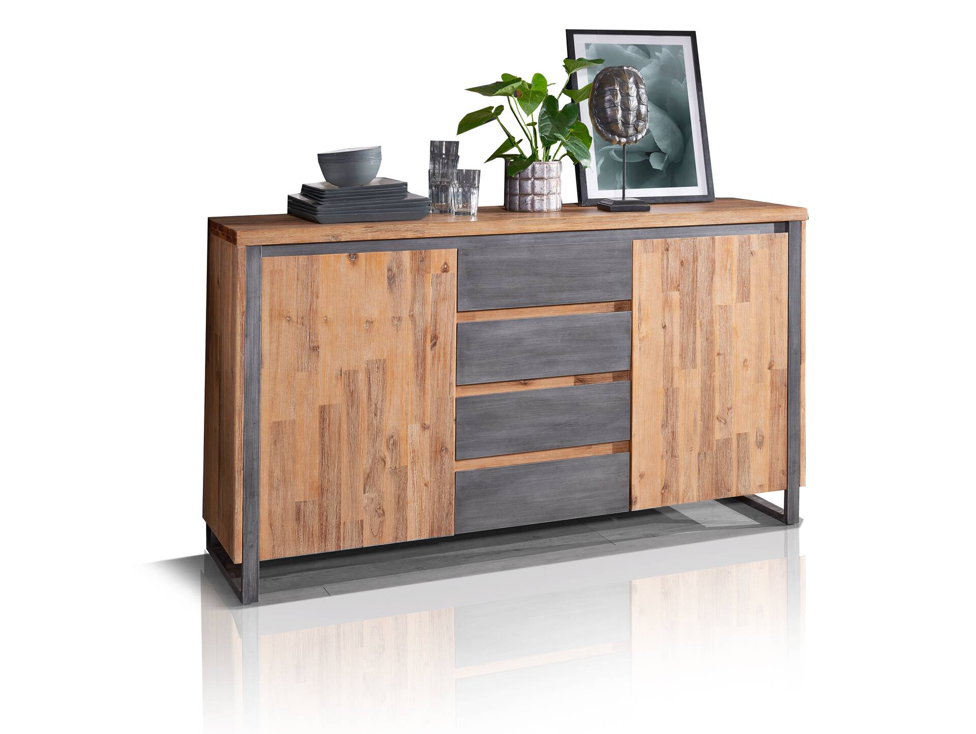 MALAGA Sideboard II, Material Massivholz,  Akazie gebürstet 