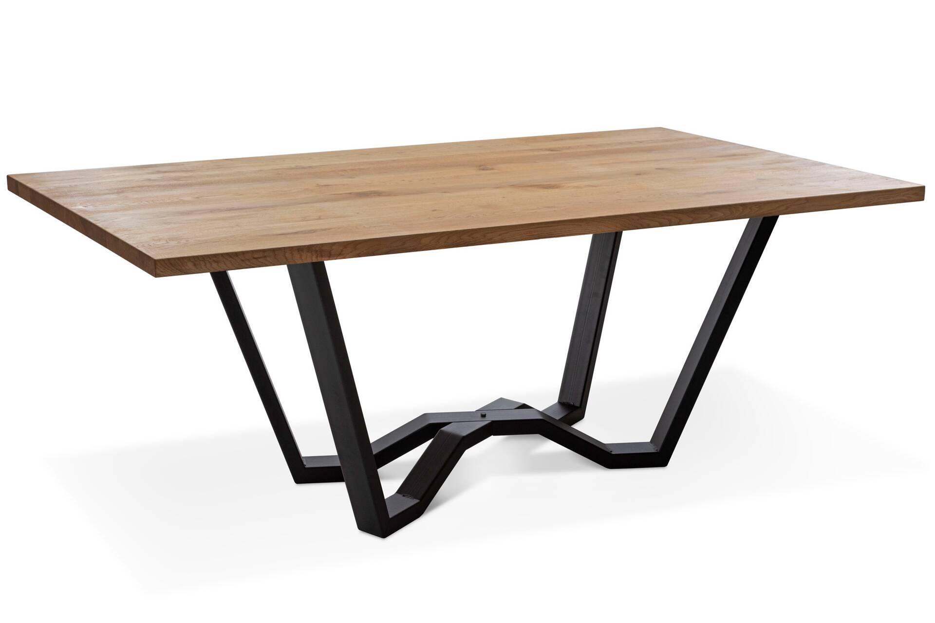 MARYLAND Massivholztisch mit Gestell SPINNE, Material Eiche/Metallgestell 