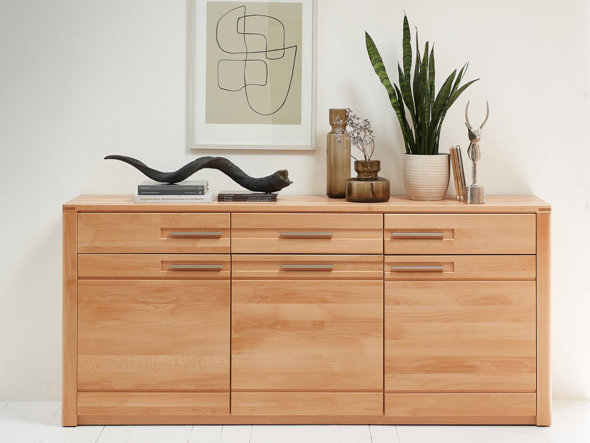 NESTOR ONE Sideboard, Material Teilmassiv, Kernbuche lackiert 
