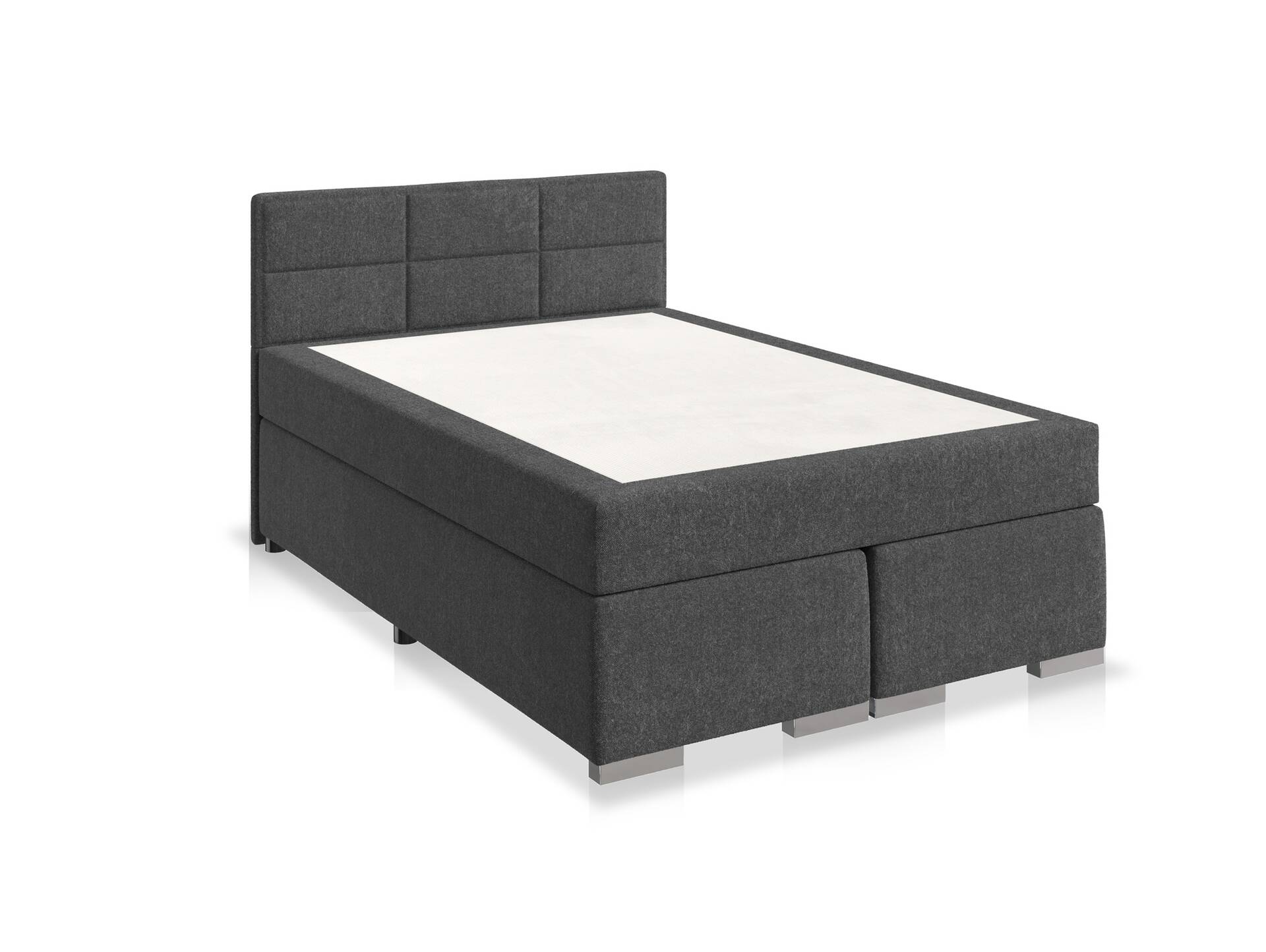 ODESSA Boxspringbett, 140x200 cm, Bezug Stoff dunkelgrau 