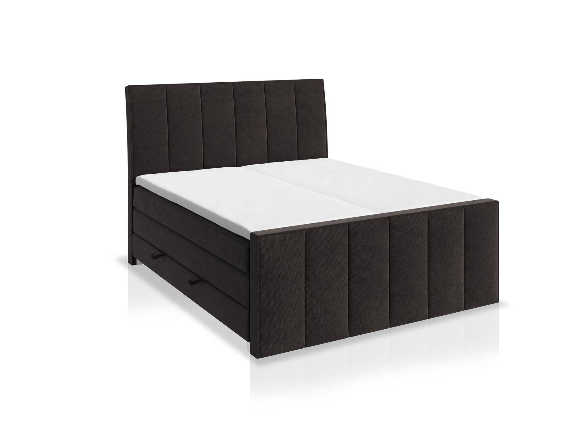 VALERIUS Boxspringbett mit Bettkasten, 180x200 cm, Härtegrad 2/3, Bezug Stoff Anthrazit 