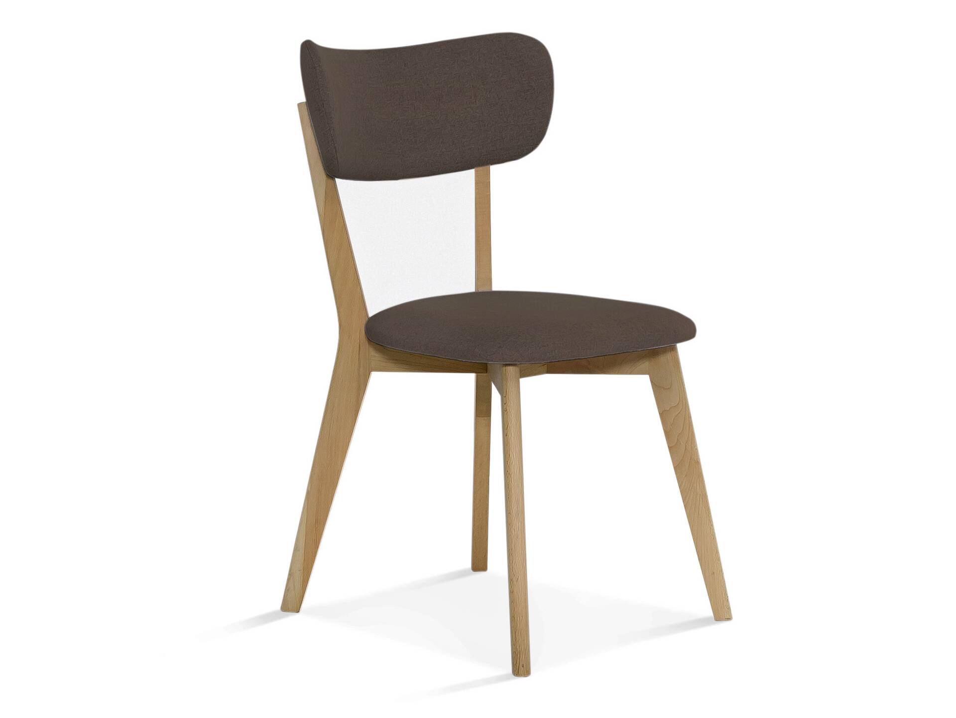 NAVARO Esstischstuhl, Material Massivholz/Bezug Stoff in Filzoptik Eiche natur | Braun