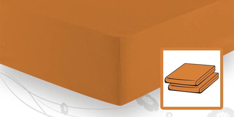 Jersey Spannbetttuch 180x200 bis 200x200 orange