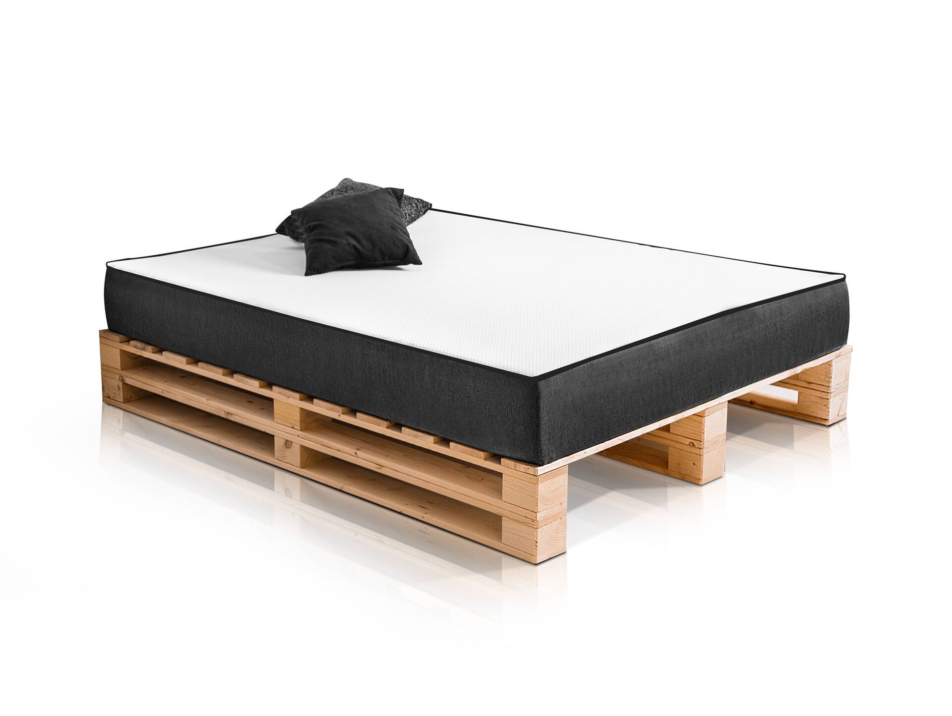 PALETTI DUO Massivholzbett / Palettenbett 160 x 200 cm | Fichte natur