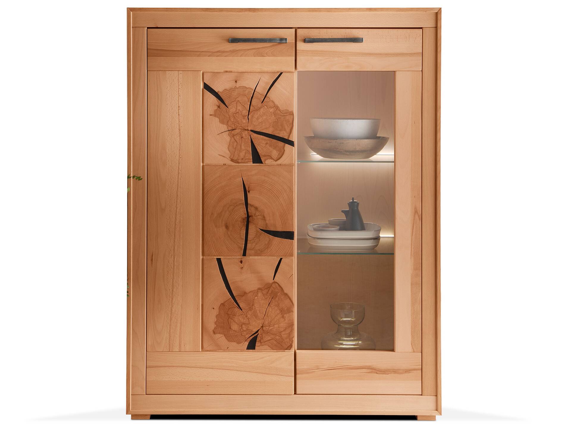 PASSERO Highboard I-R, Material Massivholz, Kernbuche geölt 