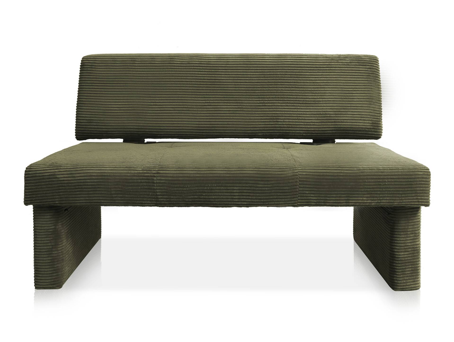 DUCADO Sitzbank mit Gestellrahmen aus Massivholz/Cordbezug 130 cm | mit Rückenlehne | olive