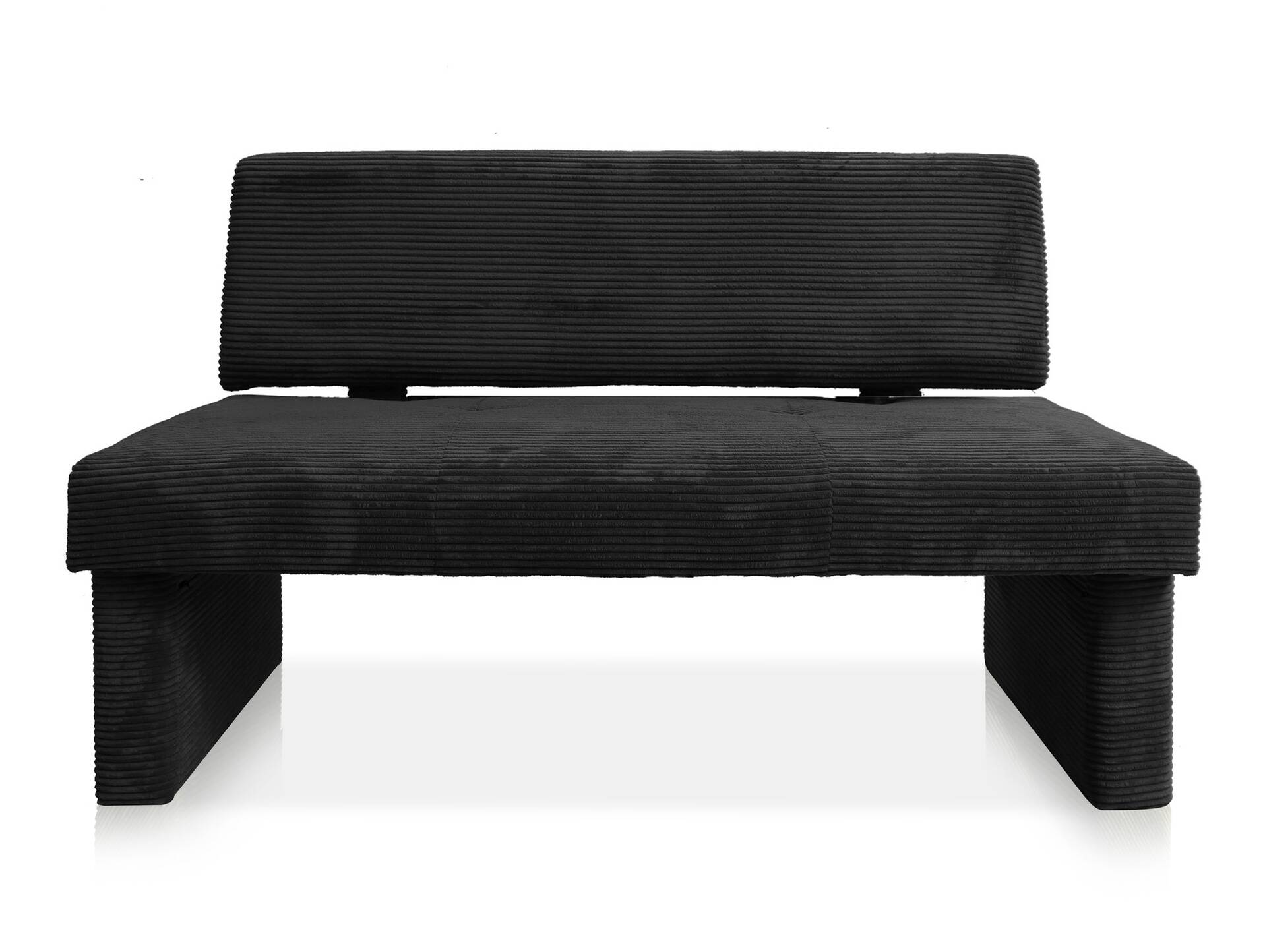 DUCADO Sitzbank mit Gestellrahmen aus Massivholz/Cordbezug 130 cm | mit Rückenlehne | schwarz