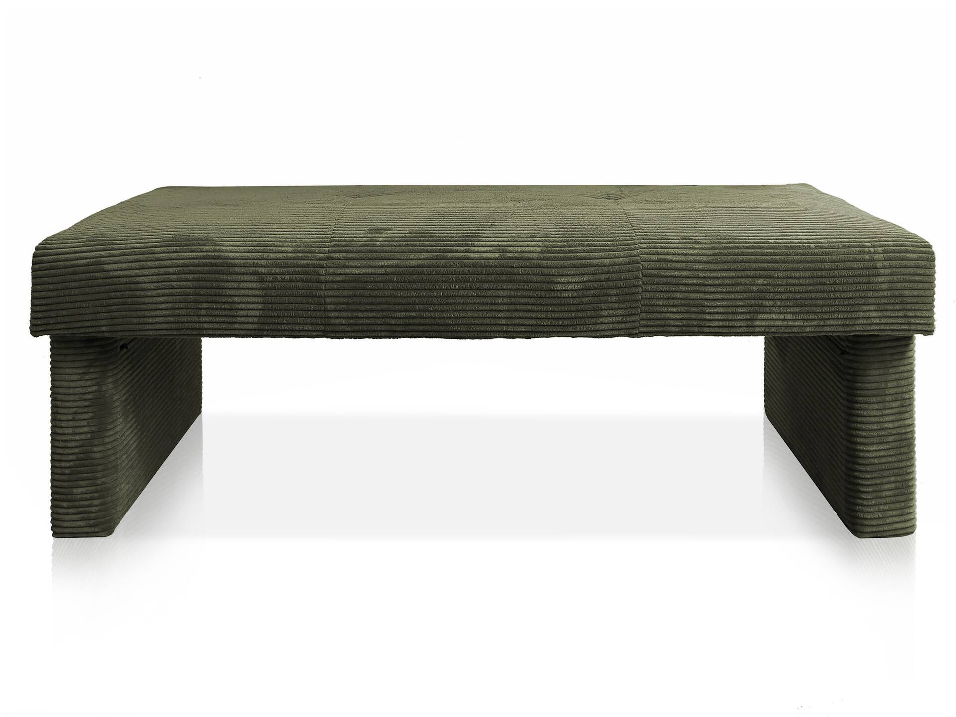 DUCADO Sitzbank mit Gestellrahmen aus Massivholz/Cordbezug 150 cm | ohne Rückenlehne | olive