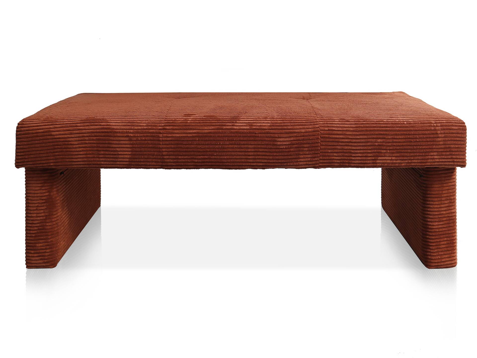 DUCADO Sitzbank mit Gestellrahmen aus Massivholz/Cordbezug 130 cm | ohne Rückenlehne | rost