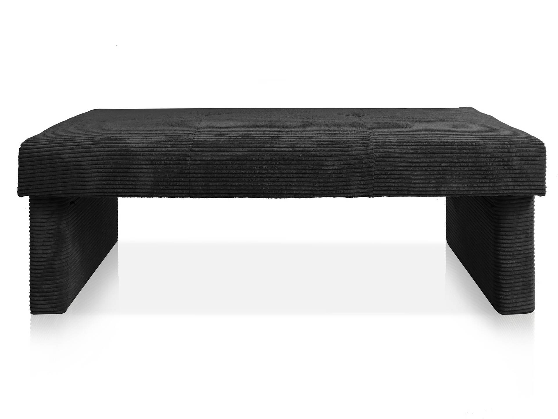 DUCADO Sitzbank mit Gestellrahmen aus Massivholz/Cordbezug 150 cm | ohne Rückenlehne | schwarz