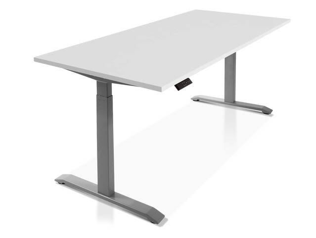 PRONTO elektrisch höhenverstellbarer Schreibtisch / Stehtisch, Material Dekorspanplatte 160 x 80 cm | weiss