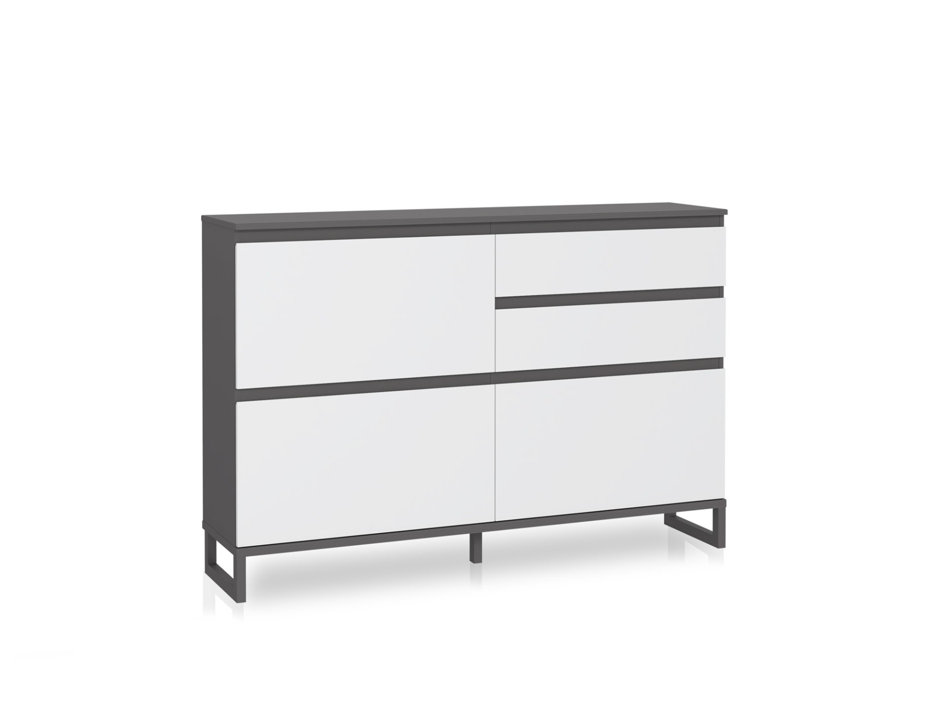 QUANDRO Schuhschrank II, Material Dekorspanplatte, dunkelgrau/lichtgrau 