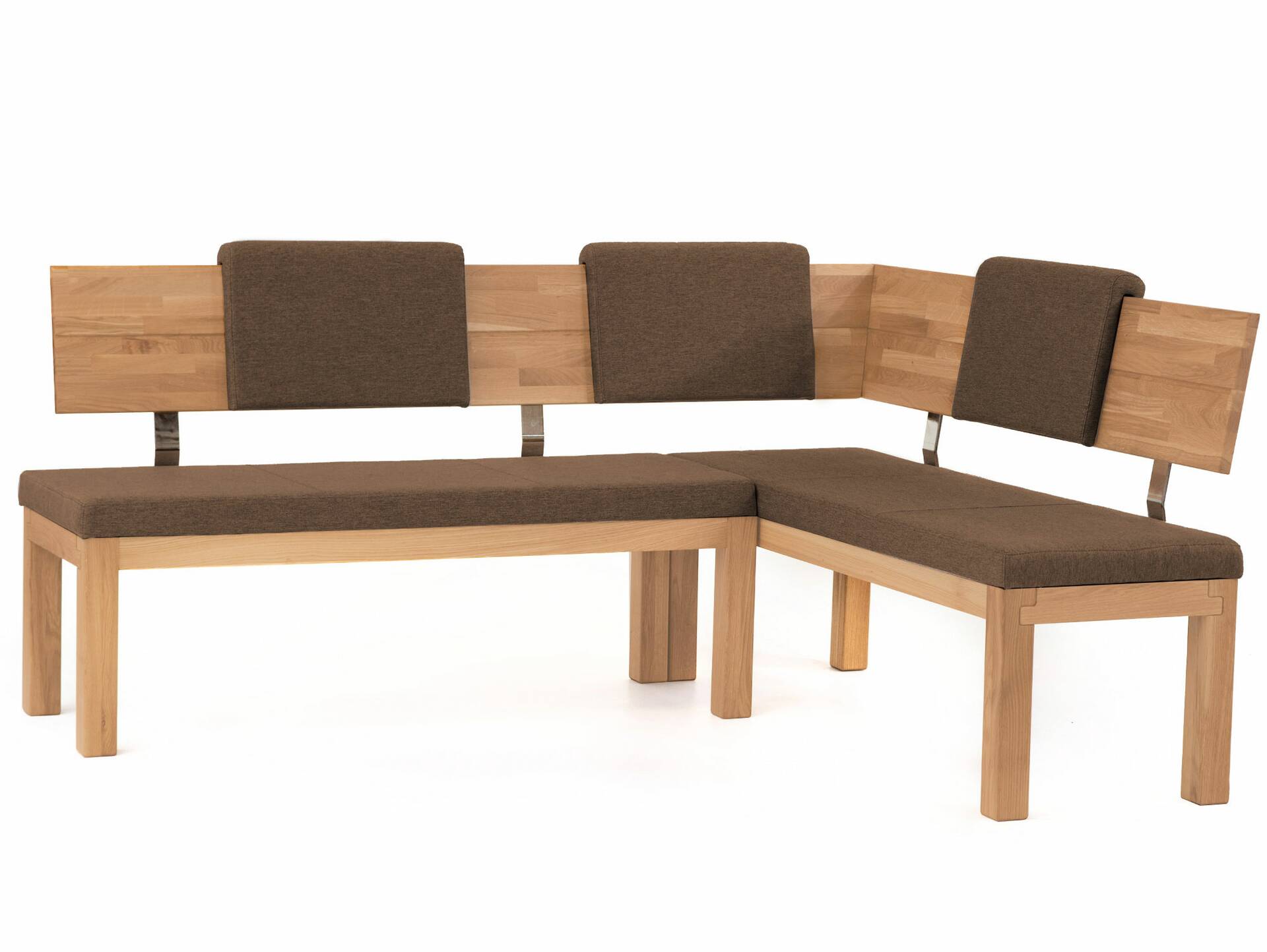 SALIMA Eckbank, Material Massivholz / Stoffbezug Kernbuche | 190 x 150 cm | walnut